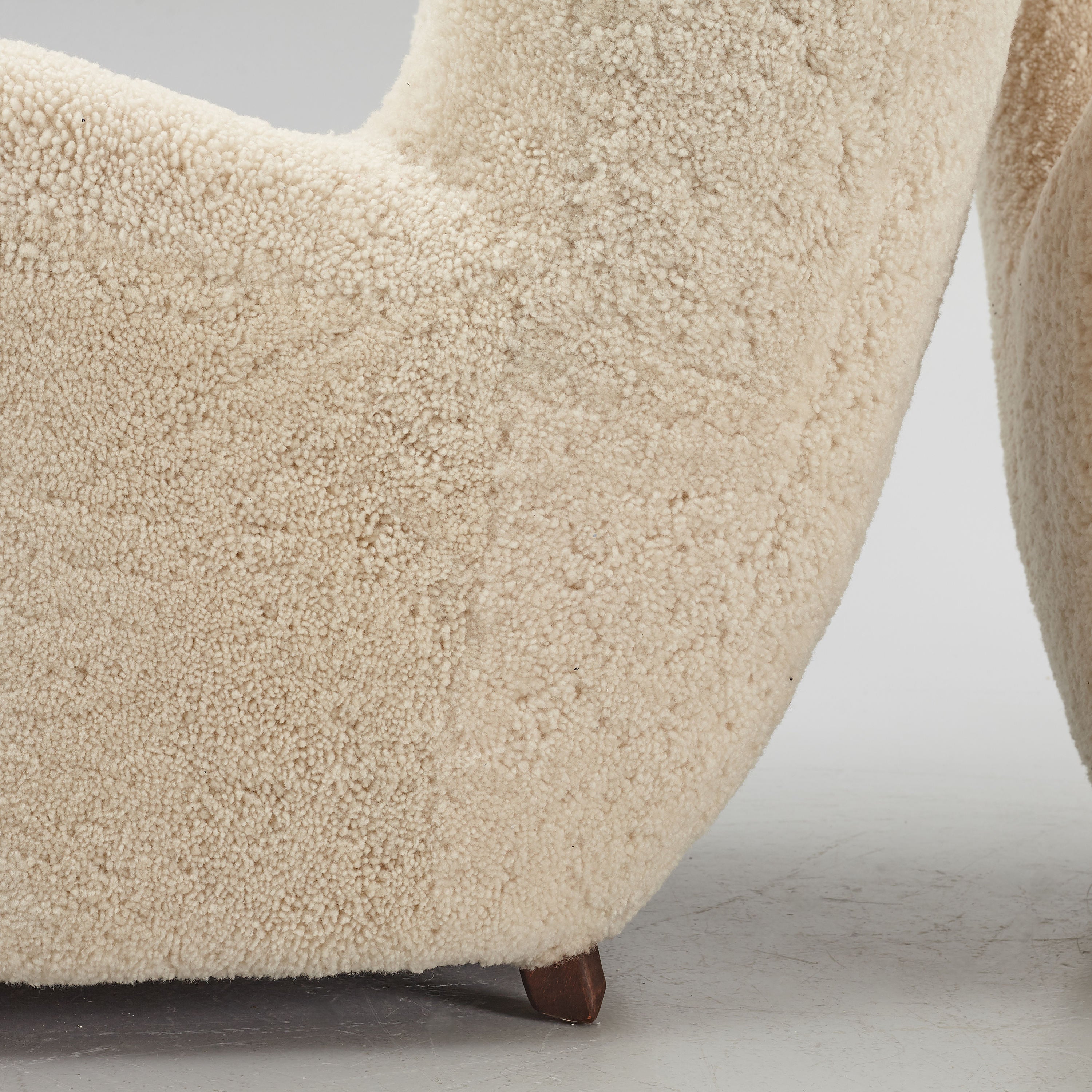 Pair of Danish Modern Sheepskin Lounge Chairs, 1930s–1940s