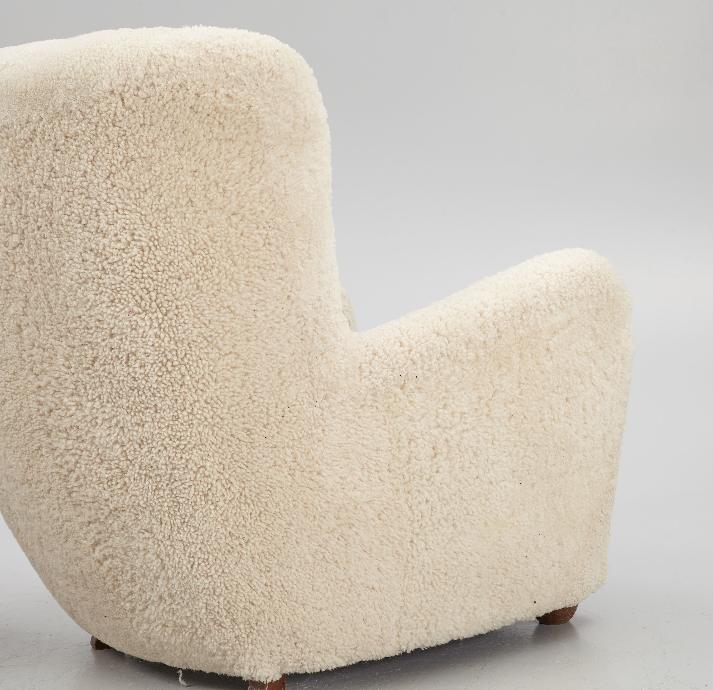 Pair of Danish Modern Sheepskin Lounge Chairs, 1930s–1940s