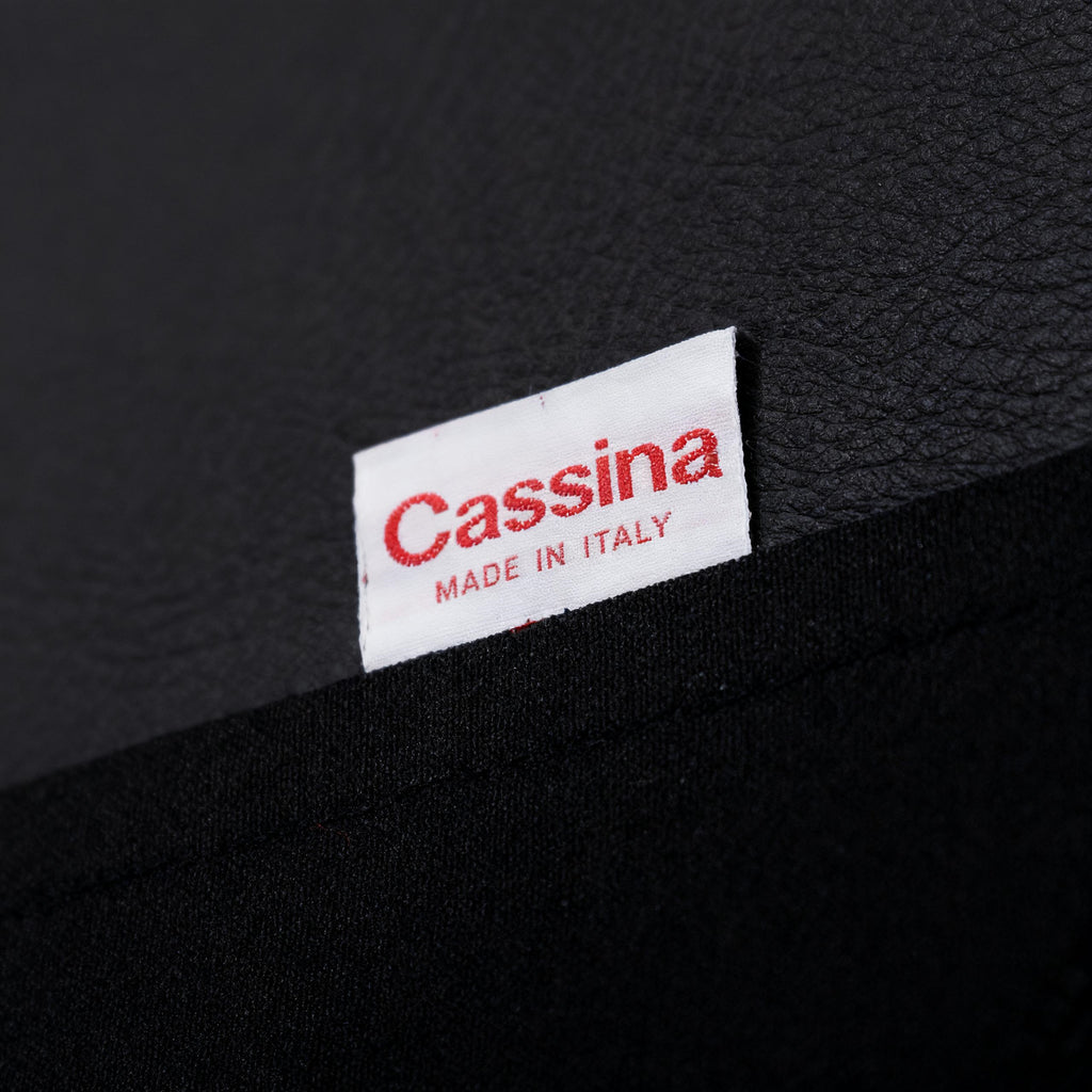 Vico Magistretti Maralunga Three-Seat Sofa for Cassina in Black Leather