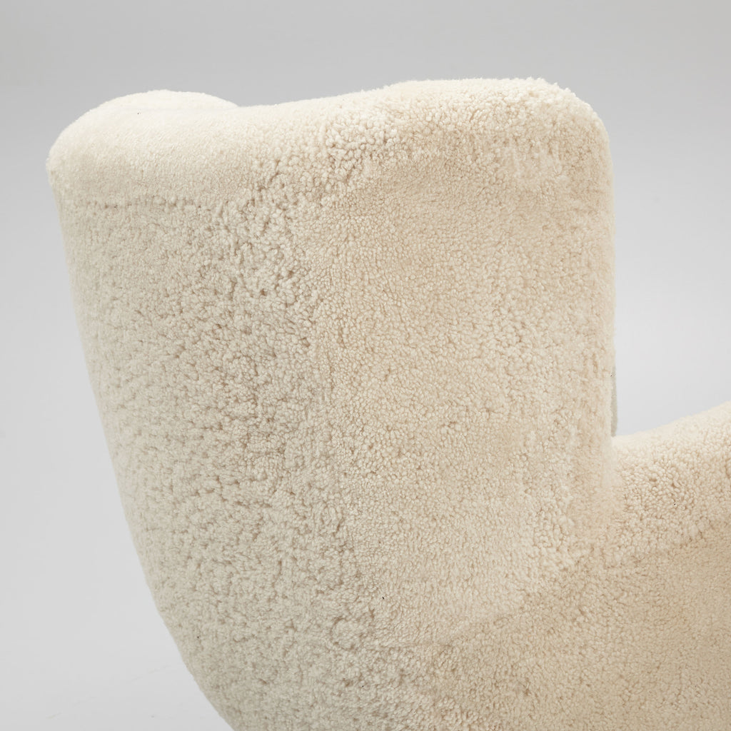 Pair of Danish Modern Sheepskin Lounge Chairs, 1930s–1940s