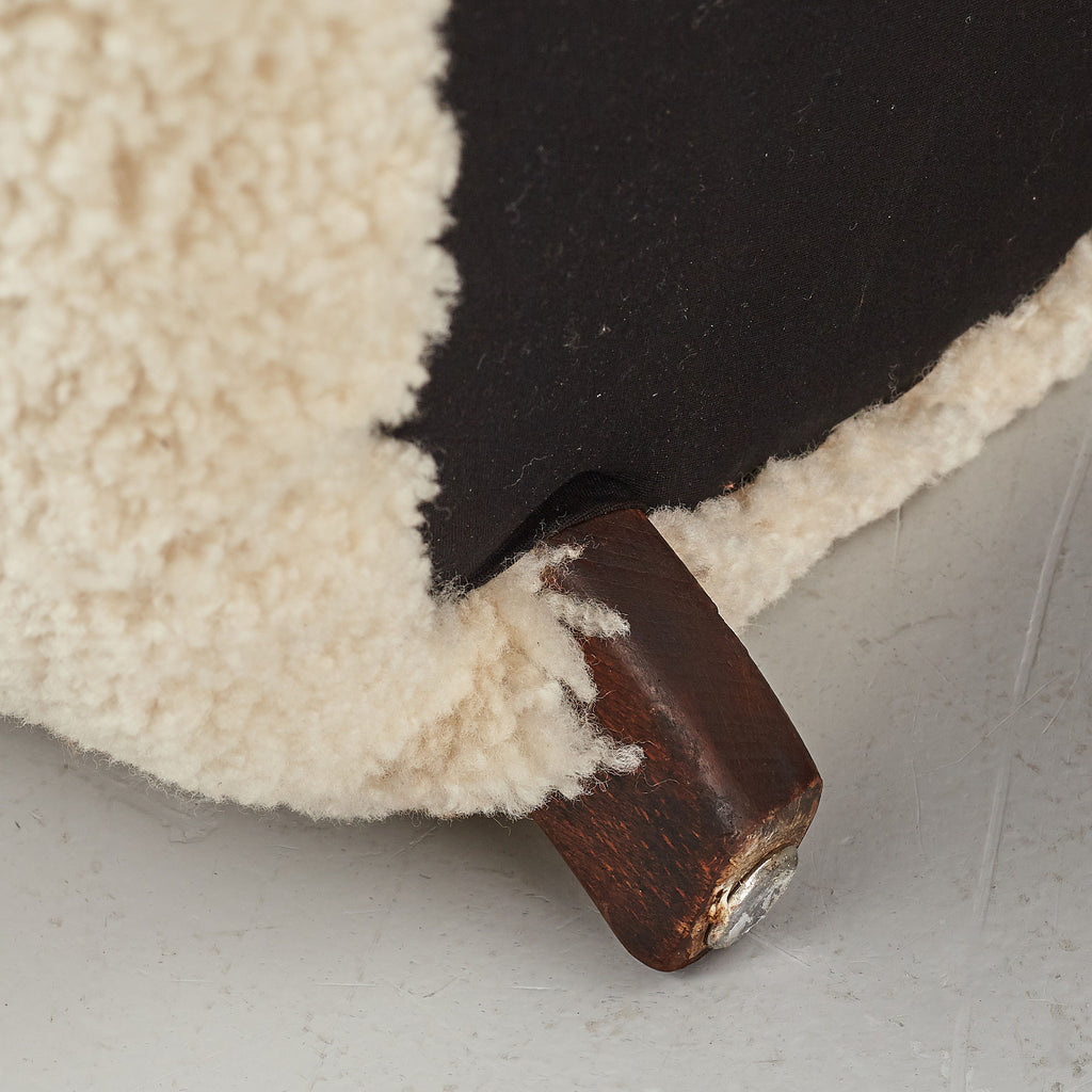 Pair of Danish Modern Sheepskin Lounge Chairs, 1930s–1940s