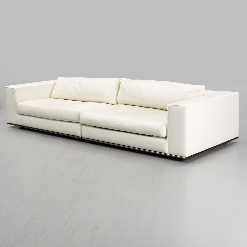 Rodolfo Dordoni Hamilton Leather Sofa and Ottoman for Minotti