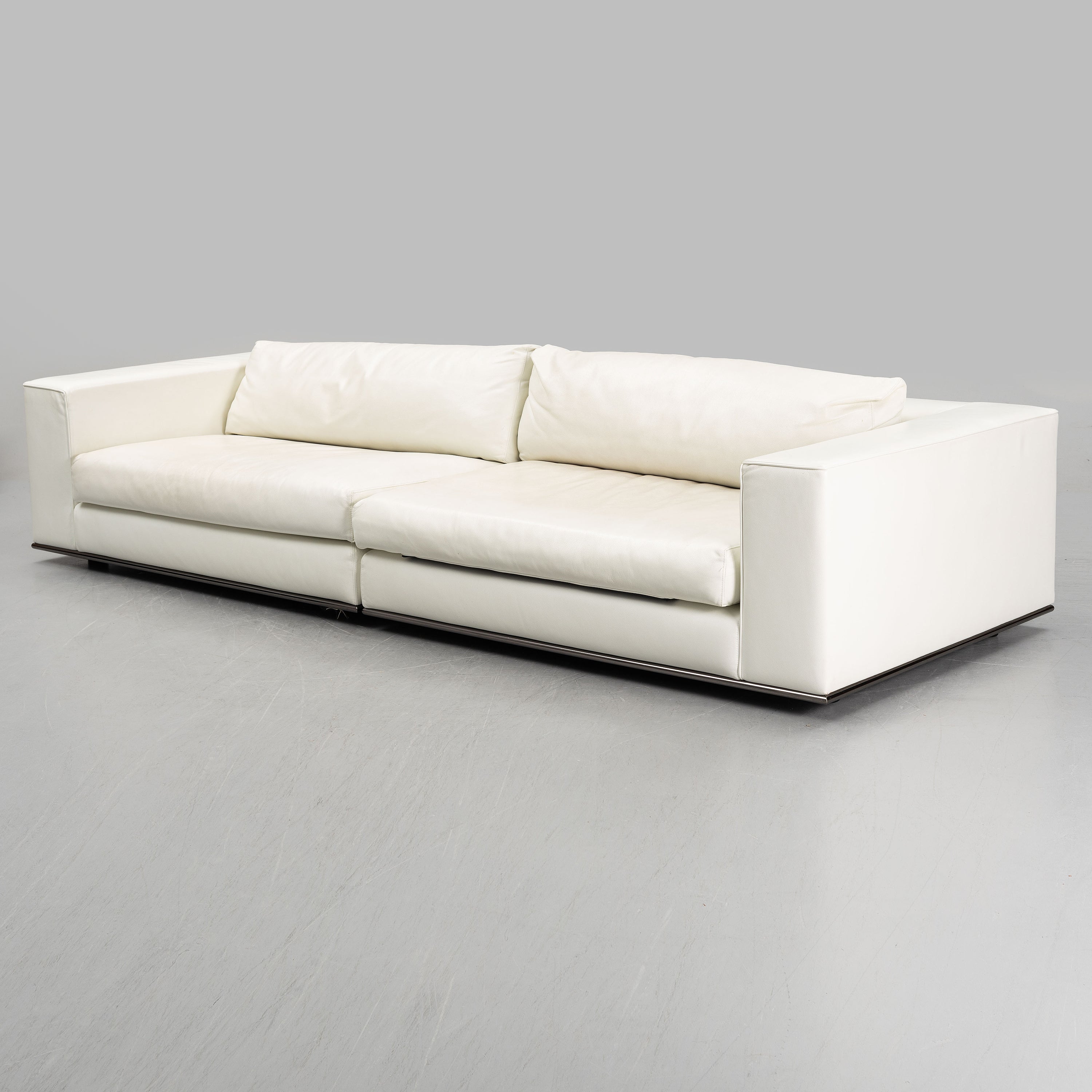 Rodolfo Dordoni Hamilton Leather Sofa and Ottoman for Minotti
