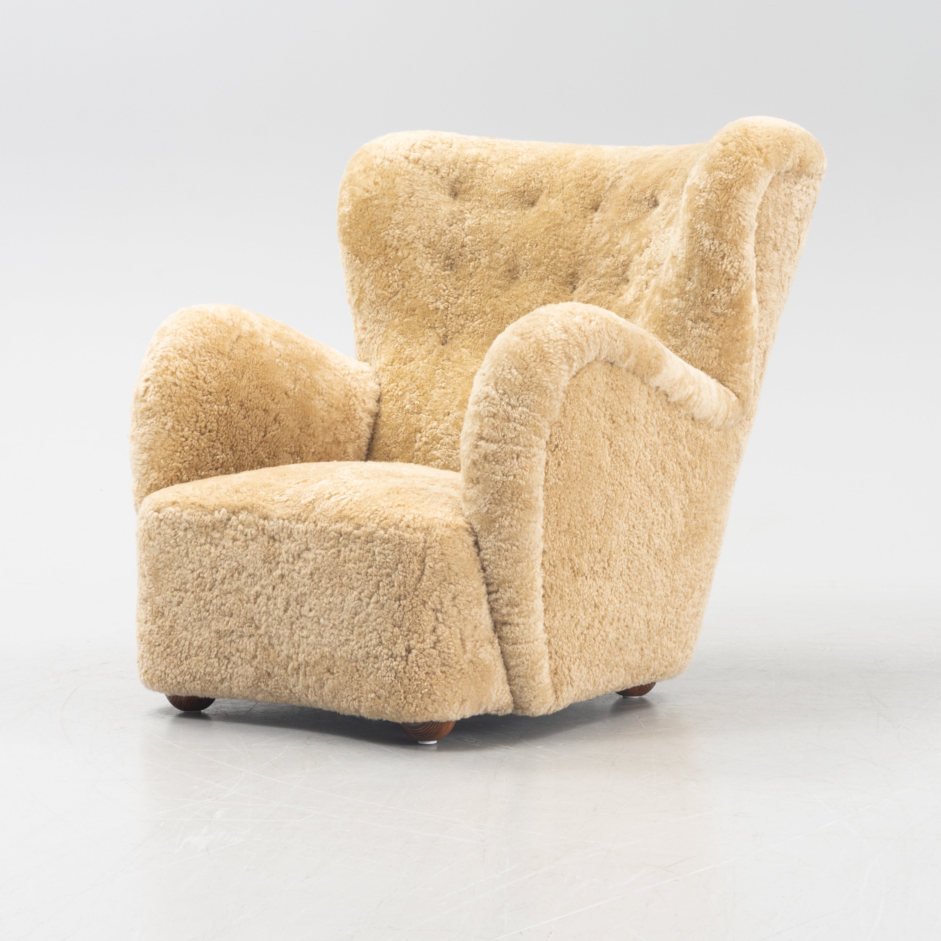 Danish 1940s Sheepskin Lounge Chair