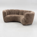 Scandinavian Curved Sheepskin Sofa, 1940s