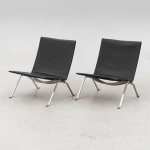 Pair of PK22 Lounge Chairs by Poul Kjærholm for Fritz Hansen