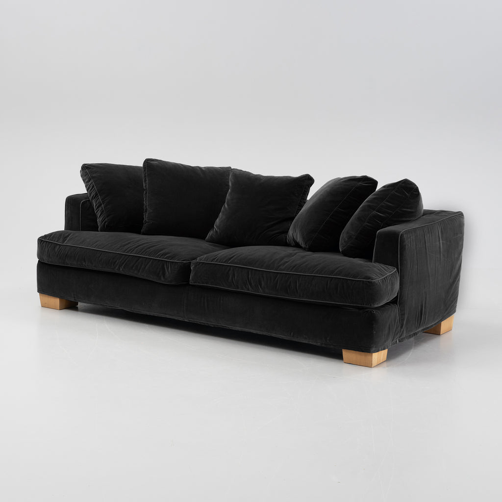 Antonio Citterio Eros Sofa for Flexform in Black Velvet