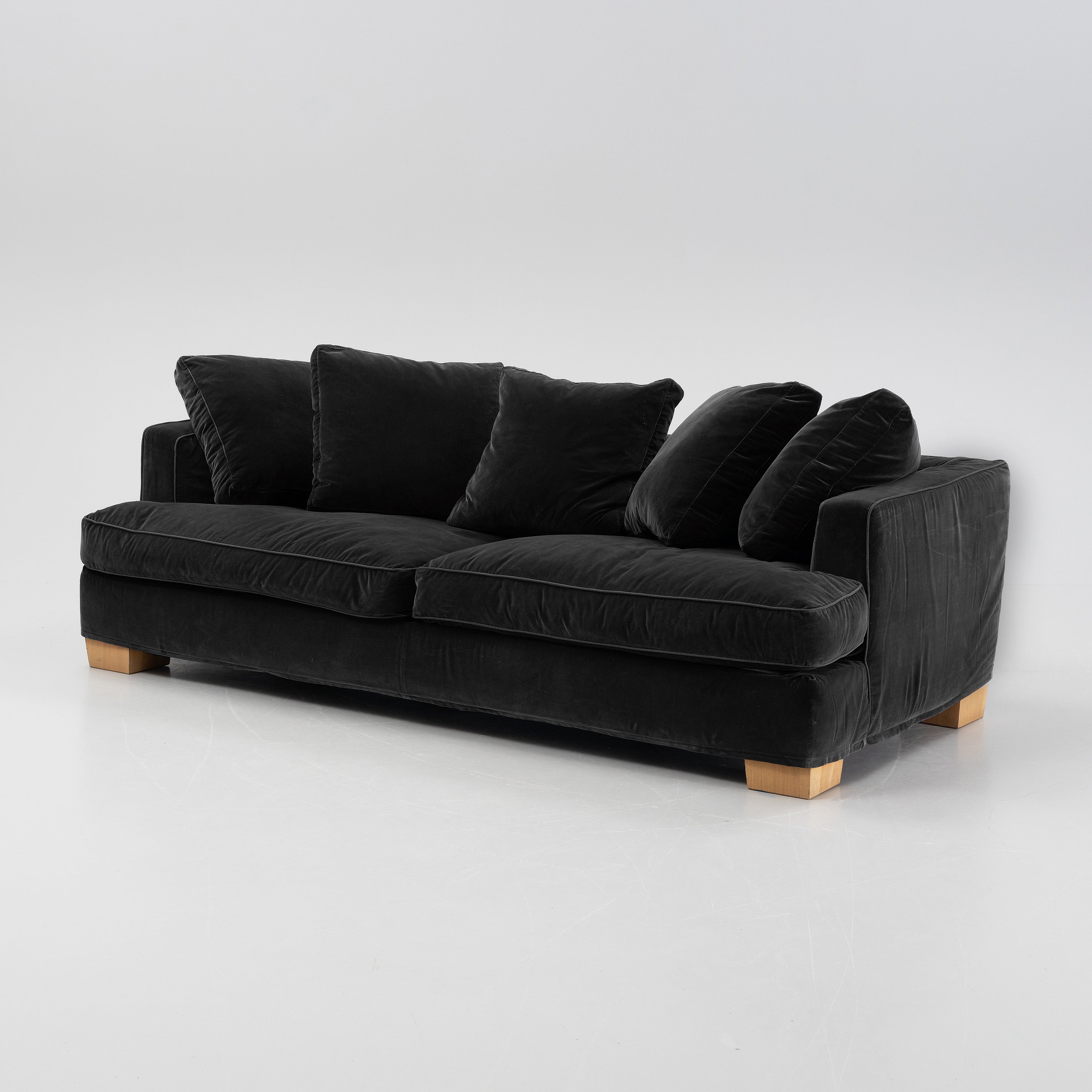 Antonio Citterio Eros Sofa for Flexform in Black Velvet
