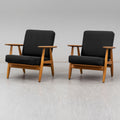 Hans J. Wegner GE-240 “Cigar” Armchairs for Getama, Denmark, Pair