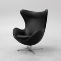 Arne Jacobsen Egg Chair for Fritz Hansen, Black Leather