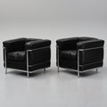 Pair of LC2 “Petit Confort” Armchairs by Le Corbusier, Pierre Jeanneret and Charlotte Perriand for Cassina