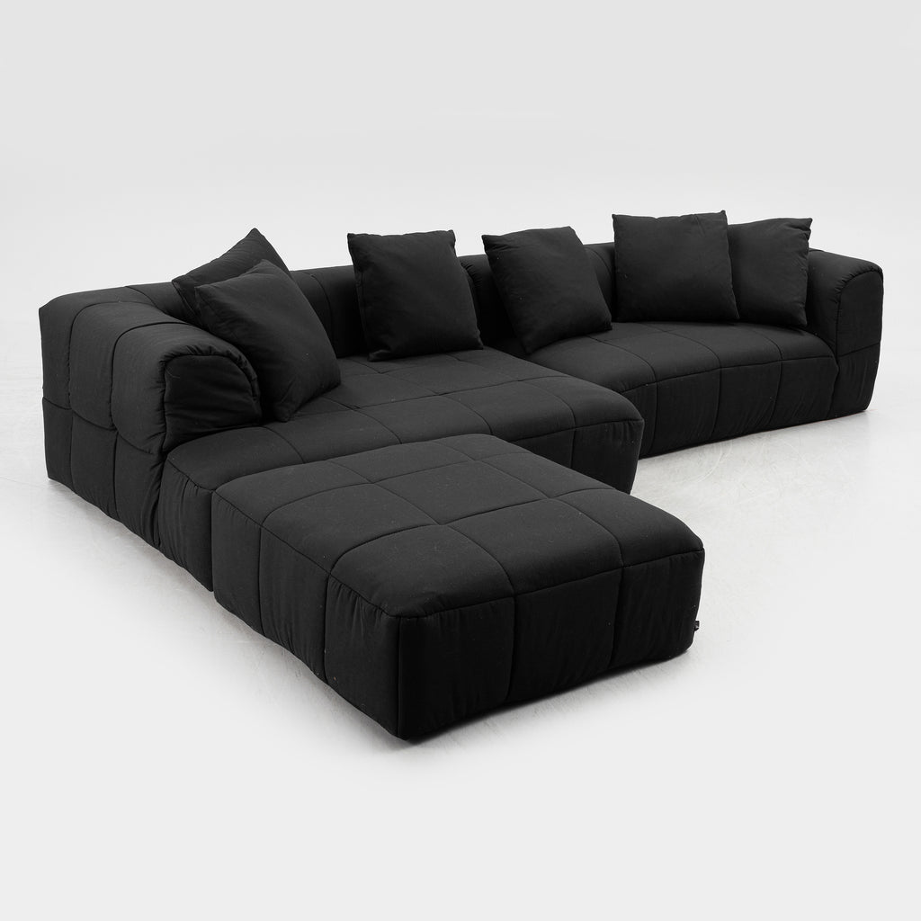 Cini Boeri Strips Modular Sofa & Ottoman for Arflex in Black