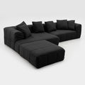 Cini Boeri Strips Modular Sofa & Ottoman for Arflex in Black