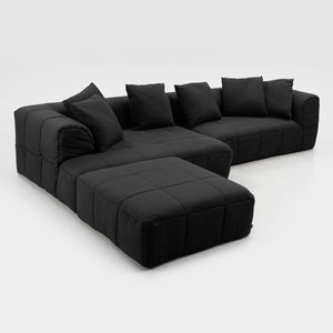 Cini Boeri Strips Modular Sofa & Ottoman for Arflex in Black