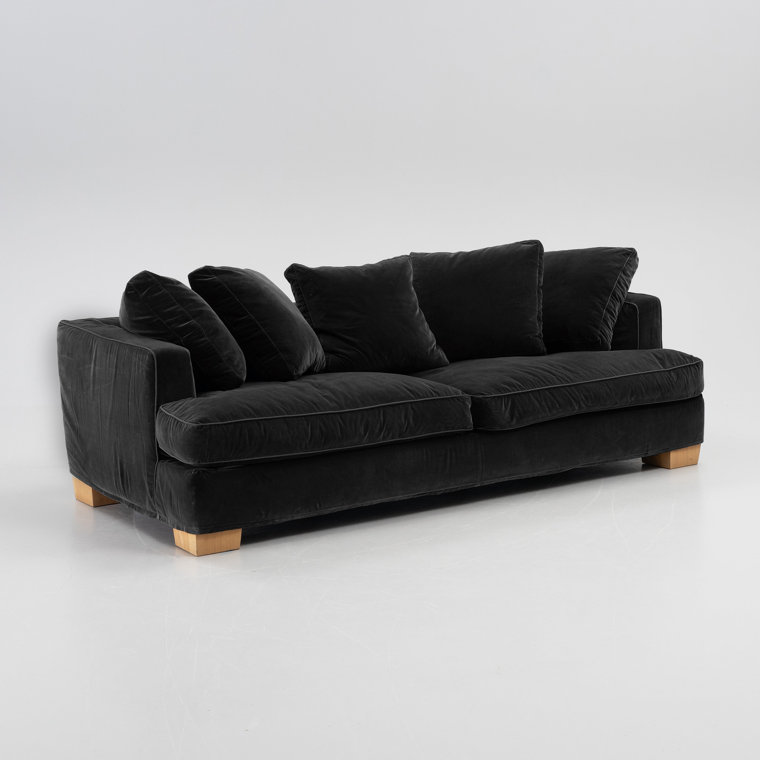 Antonio Citterio Eros Sofa for Flexform in Black Velvet