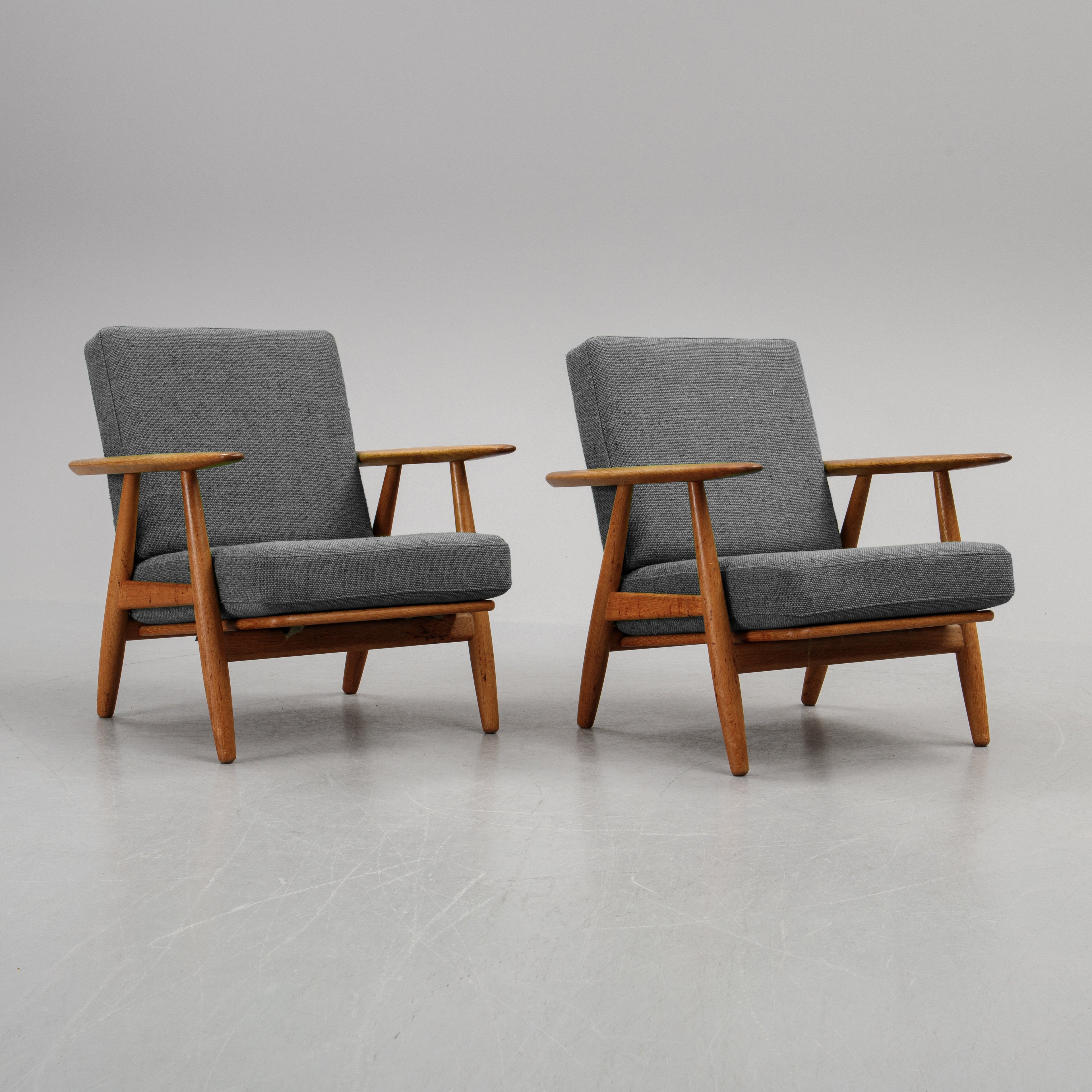 Pair of GE-240 Cigar Chairs by Hans Wegner for Getama