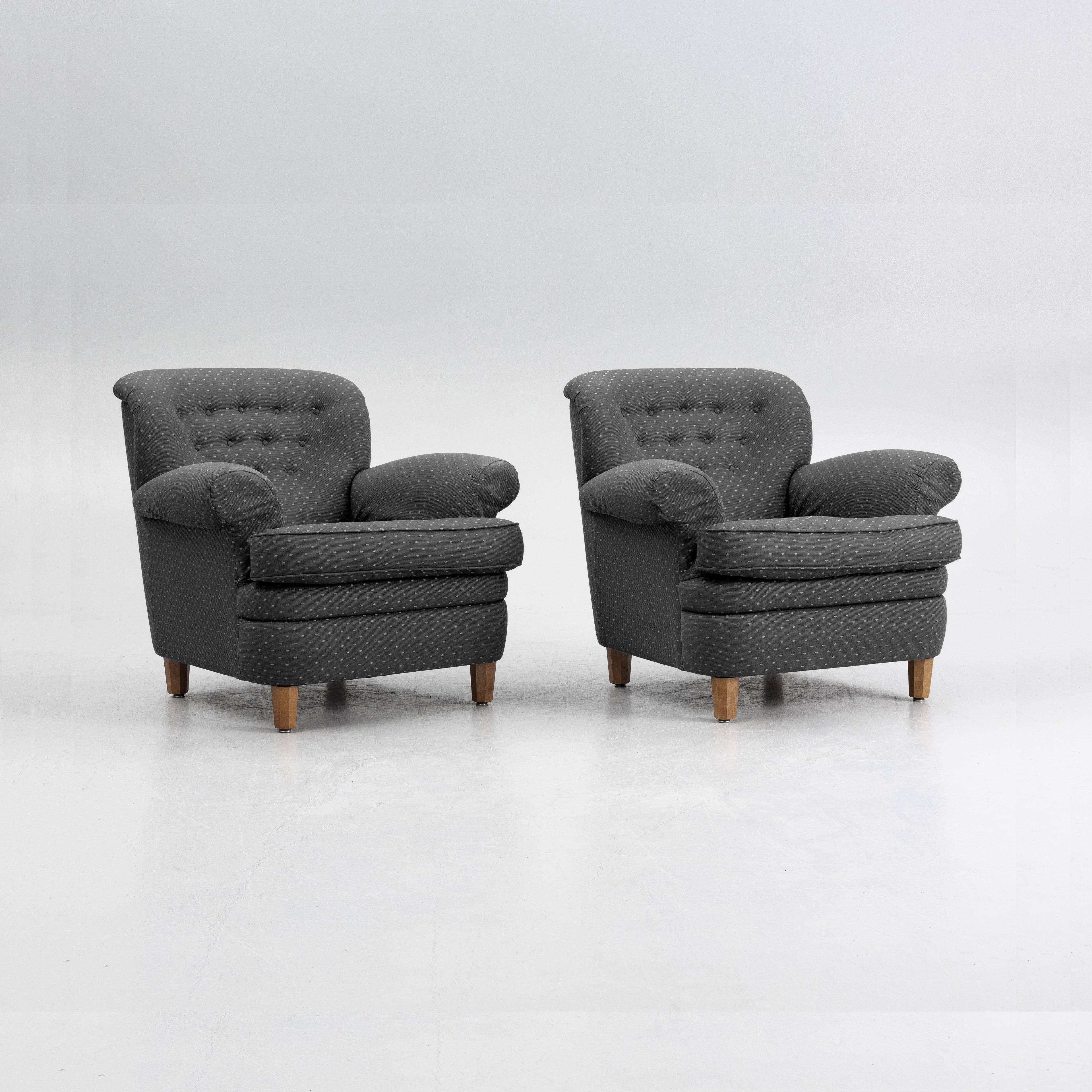 Pair of Model 568 Armchairs by Josef Frank for Svenskt Tenn