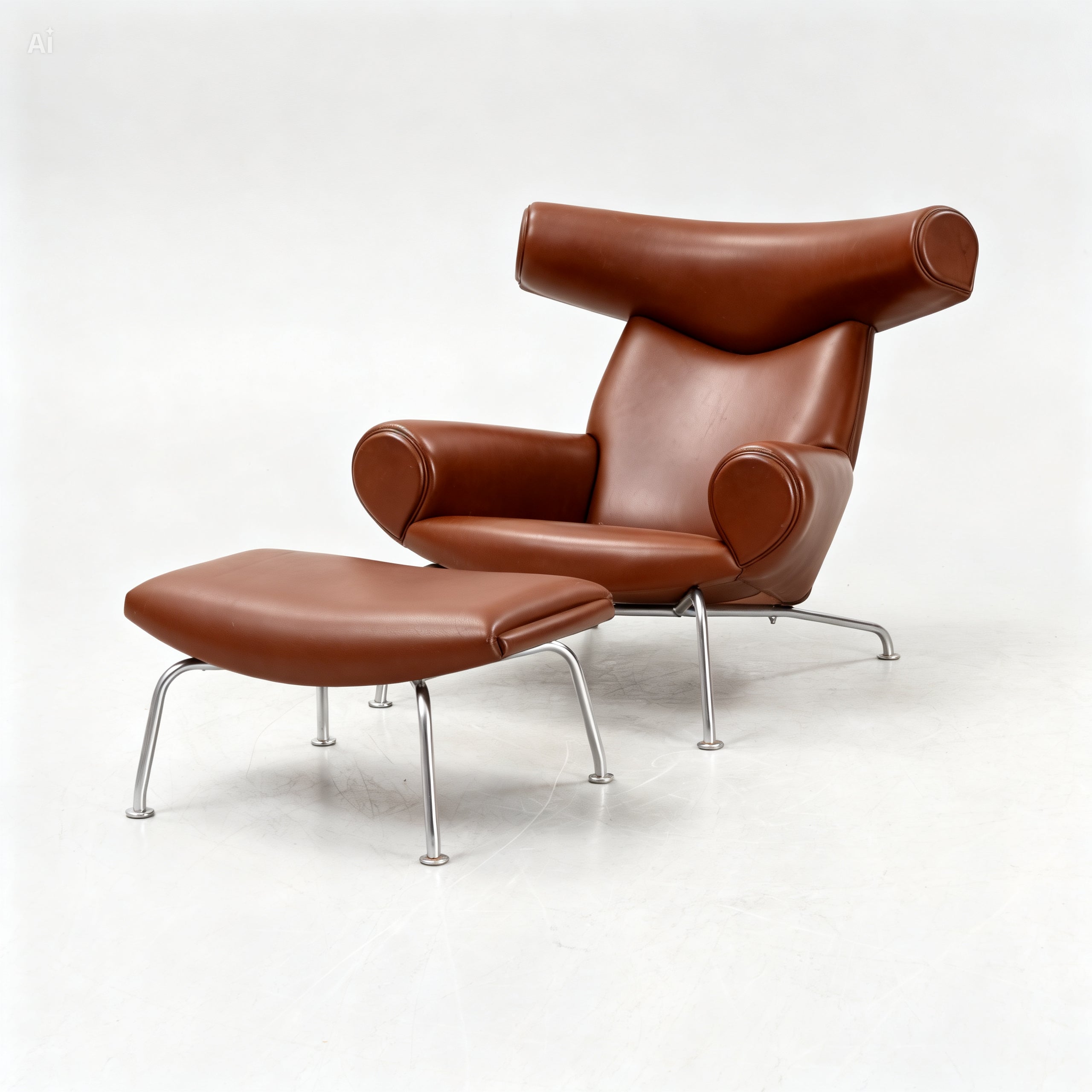 Ox Chair and Ottoman by Hans Wegner for Erik Jørgensen