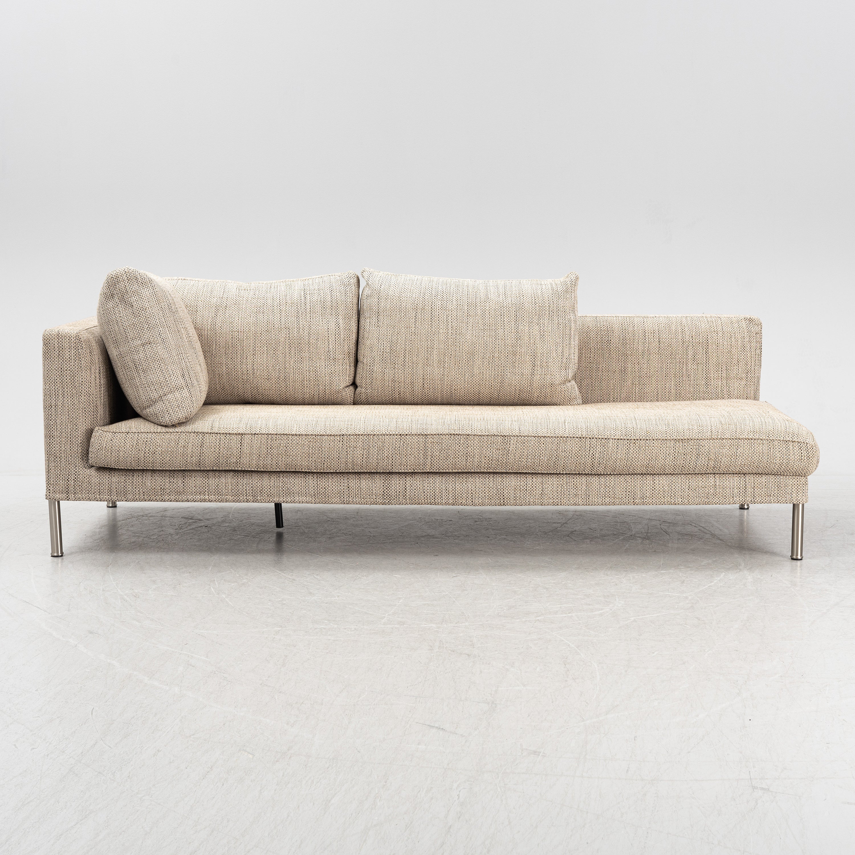 Frigerio Tiziano Three-Seat Sofa in Beige Fabric, Italy