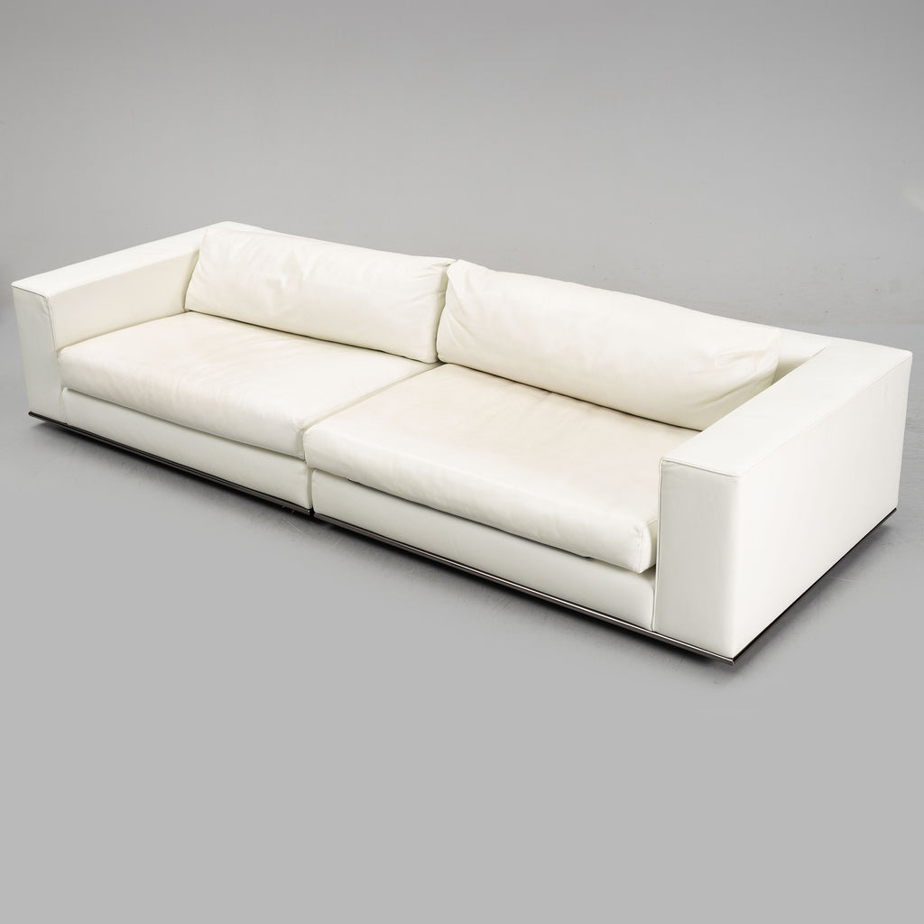 Rodolfo Dordoni Hamilton Leather Sofa and Ottoman for Minotti