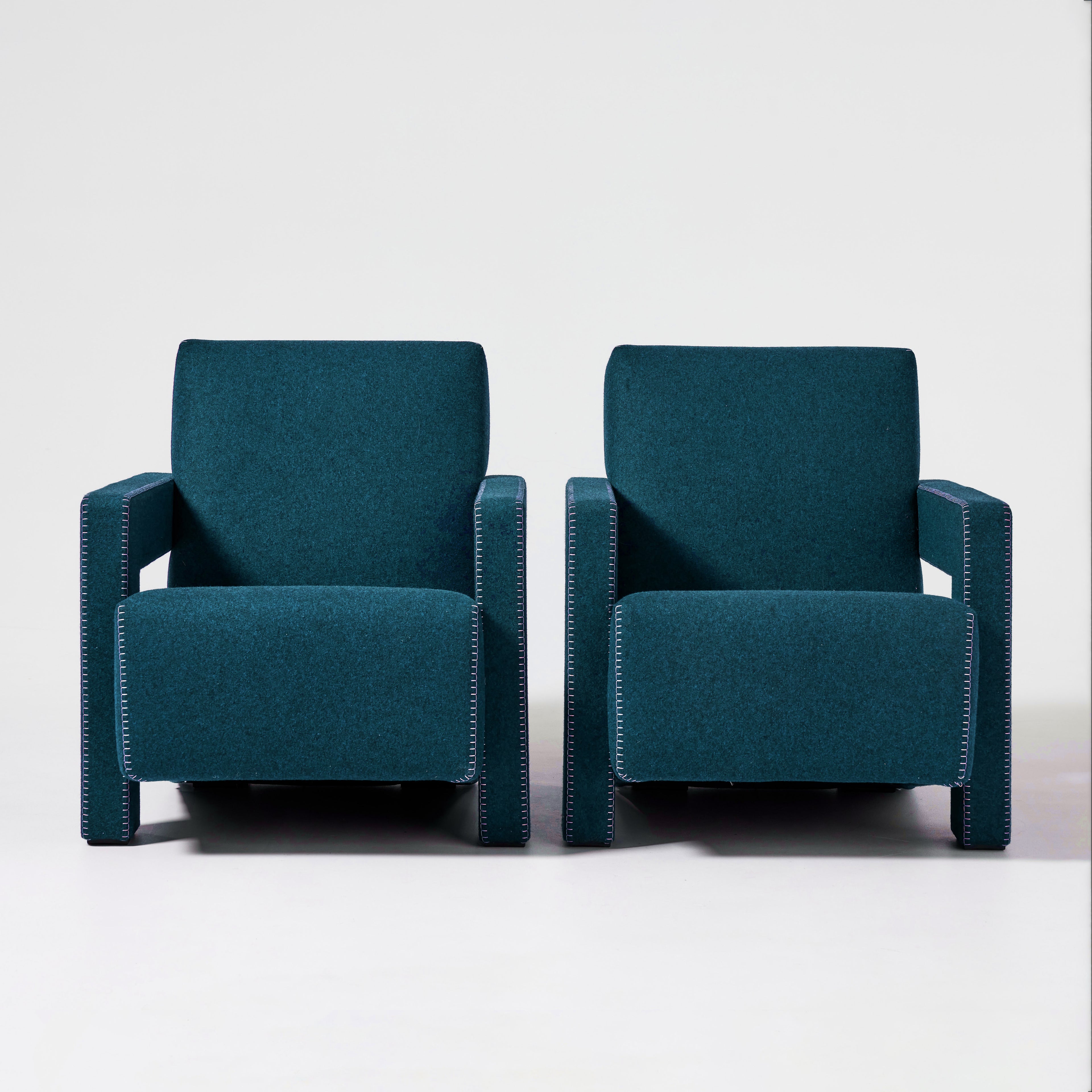 Gerrit Rietveld Utrecht Armchairs Model 637 for Cassina, Pair