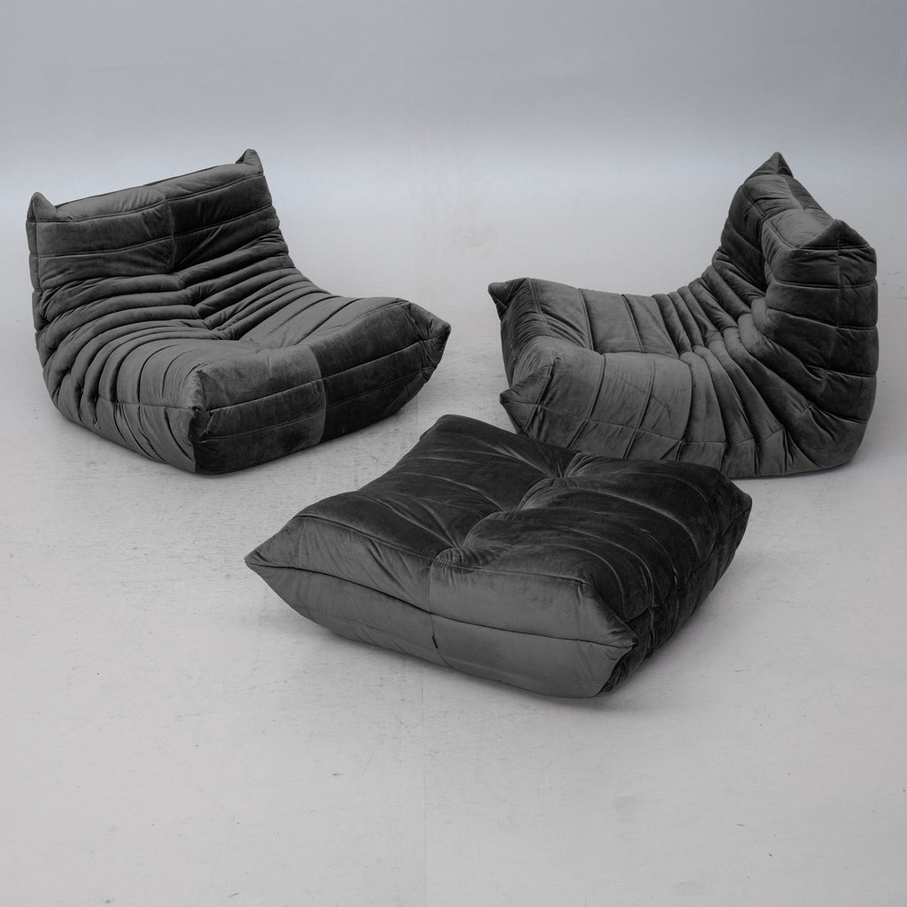 Michel Ducaroy Togo Lounge Chairs and Ottoman for Ligne Roset