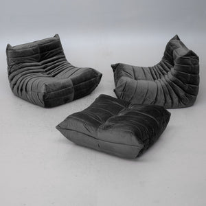 Michel Ducaroy Togo Lounge Chairs and Ottoman for Ligne Roset