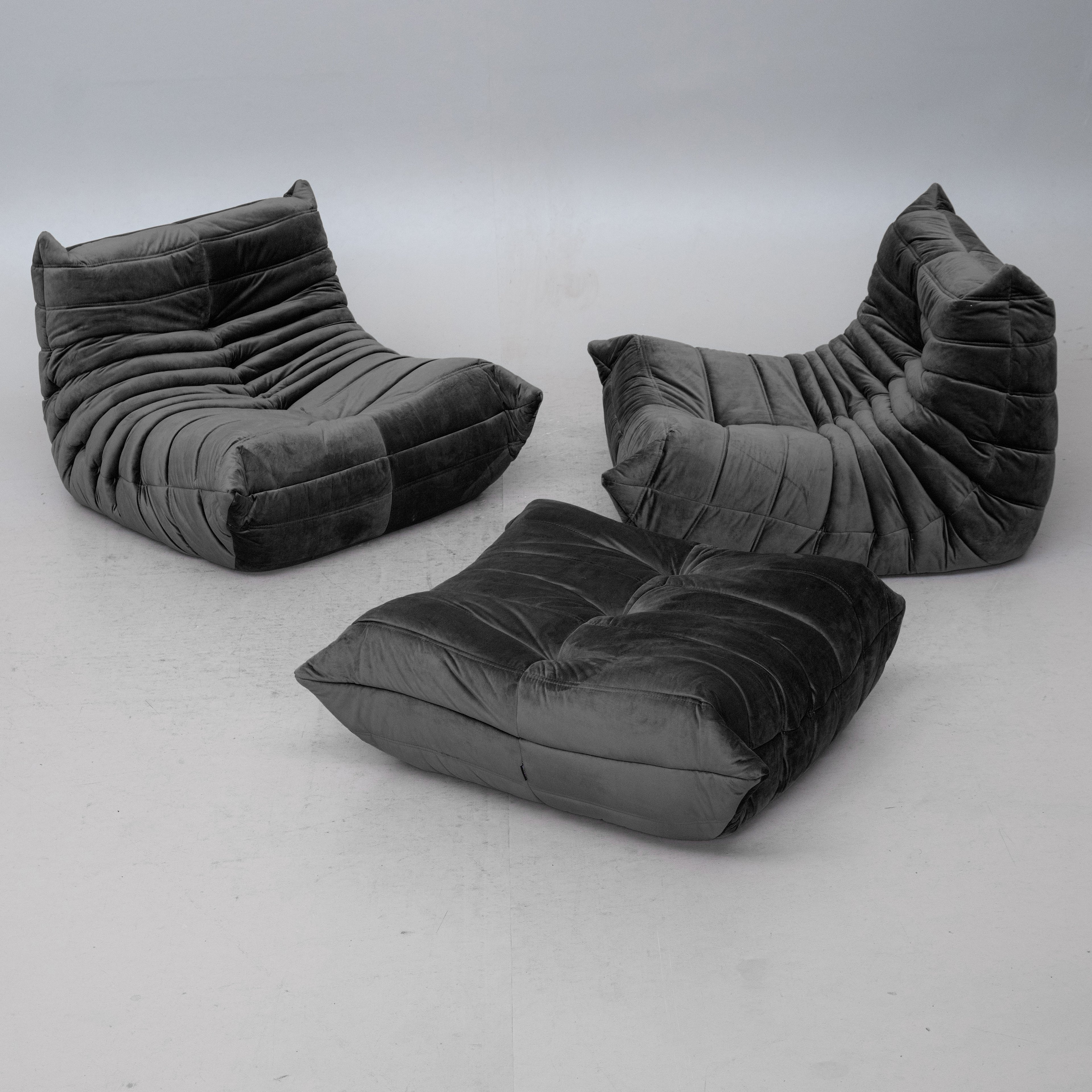 Michel Ducaroy Togo Lounge Chairs and Ottoman for Ligne Roset
