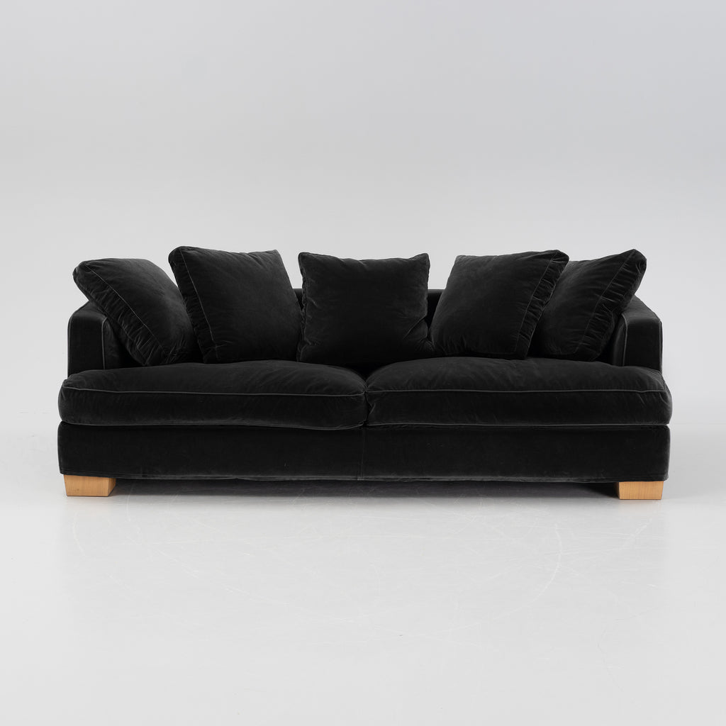 Antonio Citterio Eros Sofa for Flexform in Black Velvet