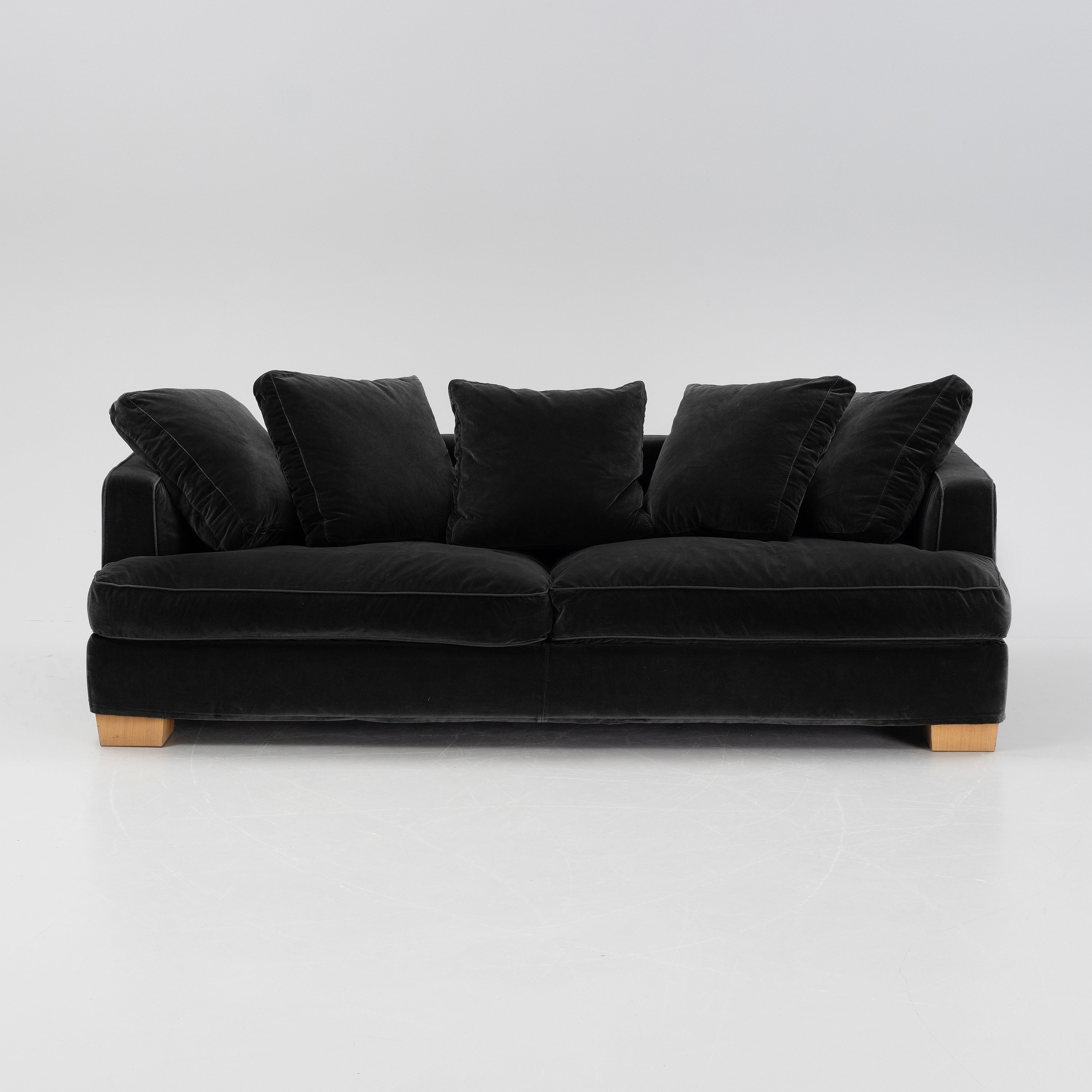 Antonio Citterio Eros Sofa for Flexform in Black Velvet