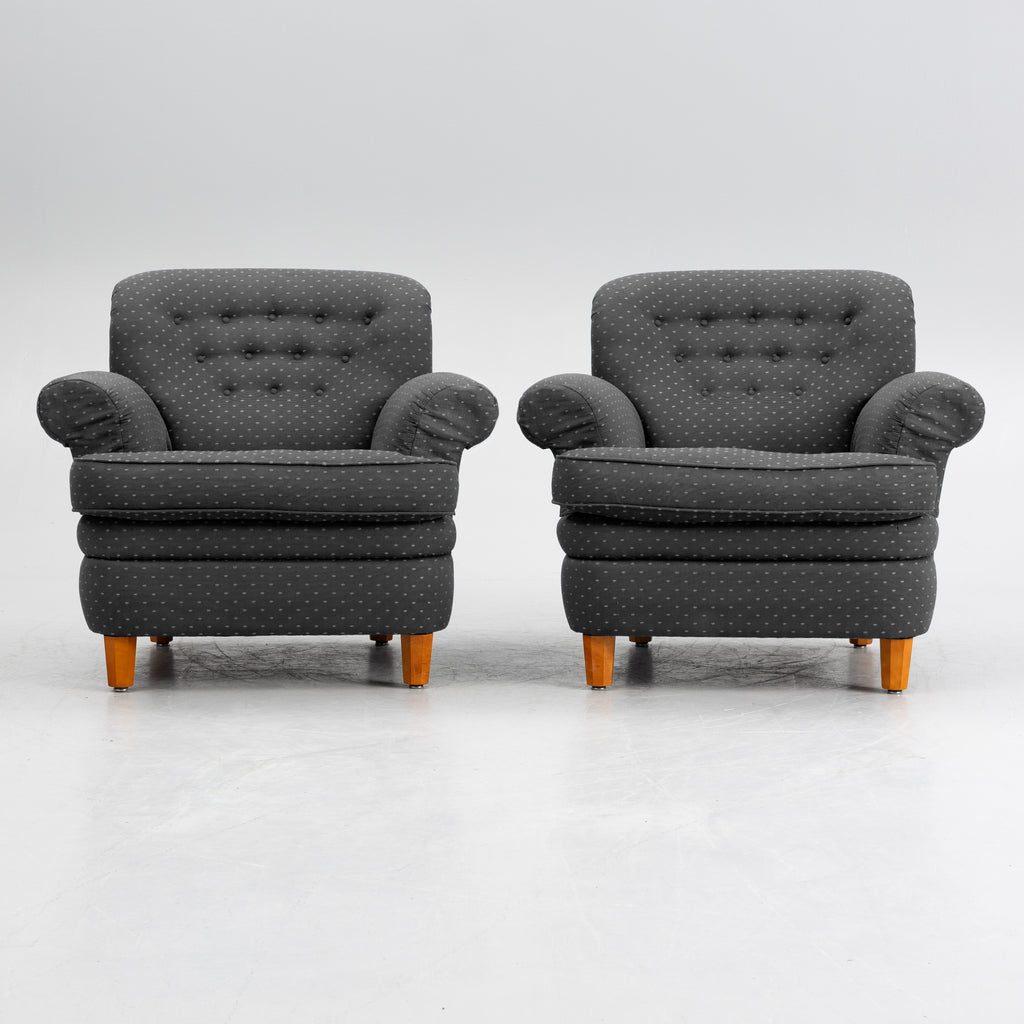 Pair of Model 568 Armchairs by Josef Frank for Svenskt Tenn