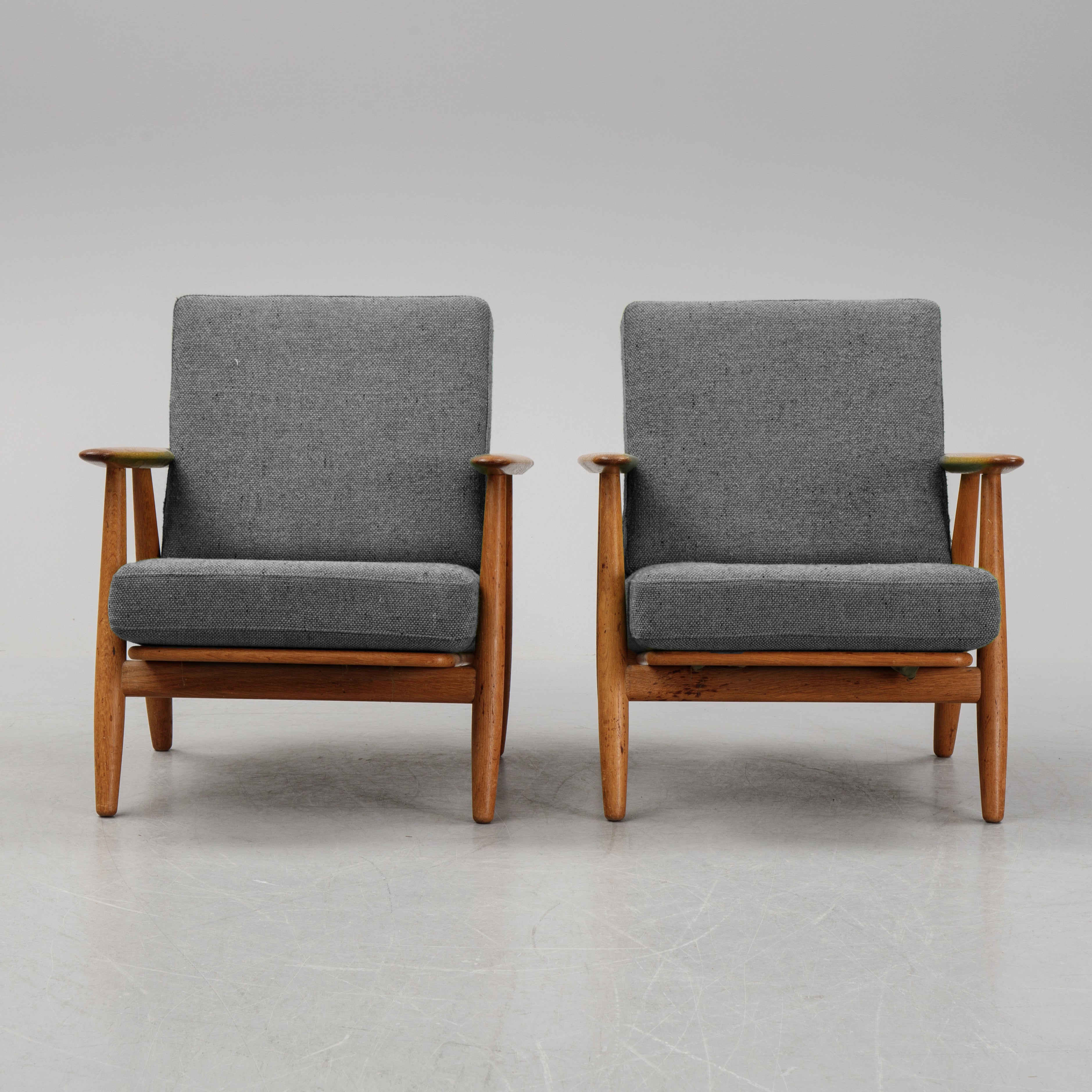 Pair of GE-240 Cigar Chairs by Hans Wegner for Getama