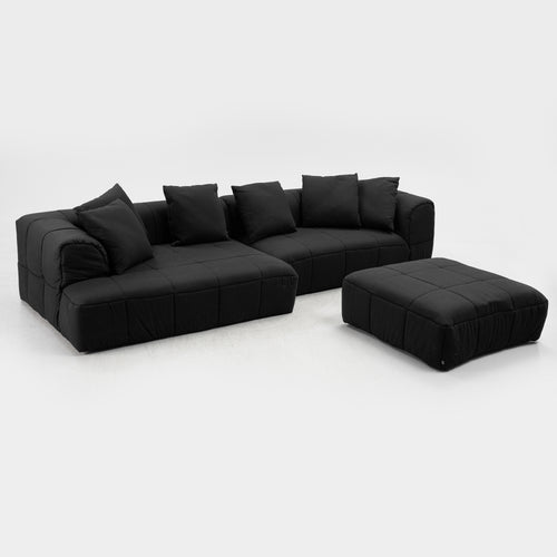 Cini Boeri Strips Modular Sofa & Ottoman for Arflex in Black