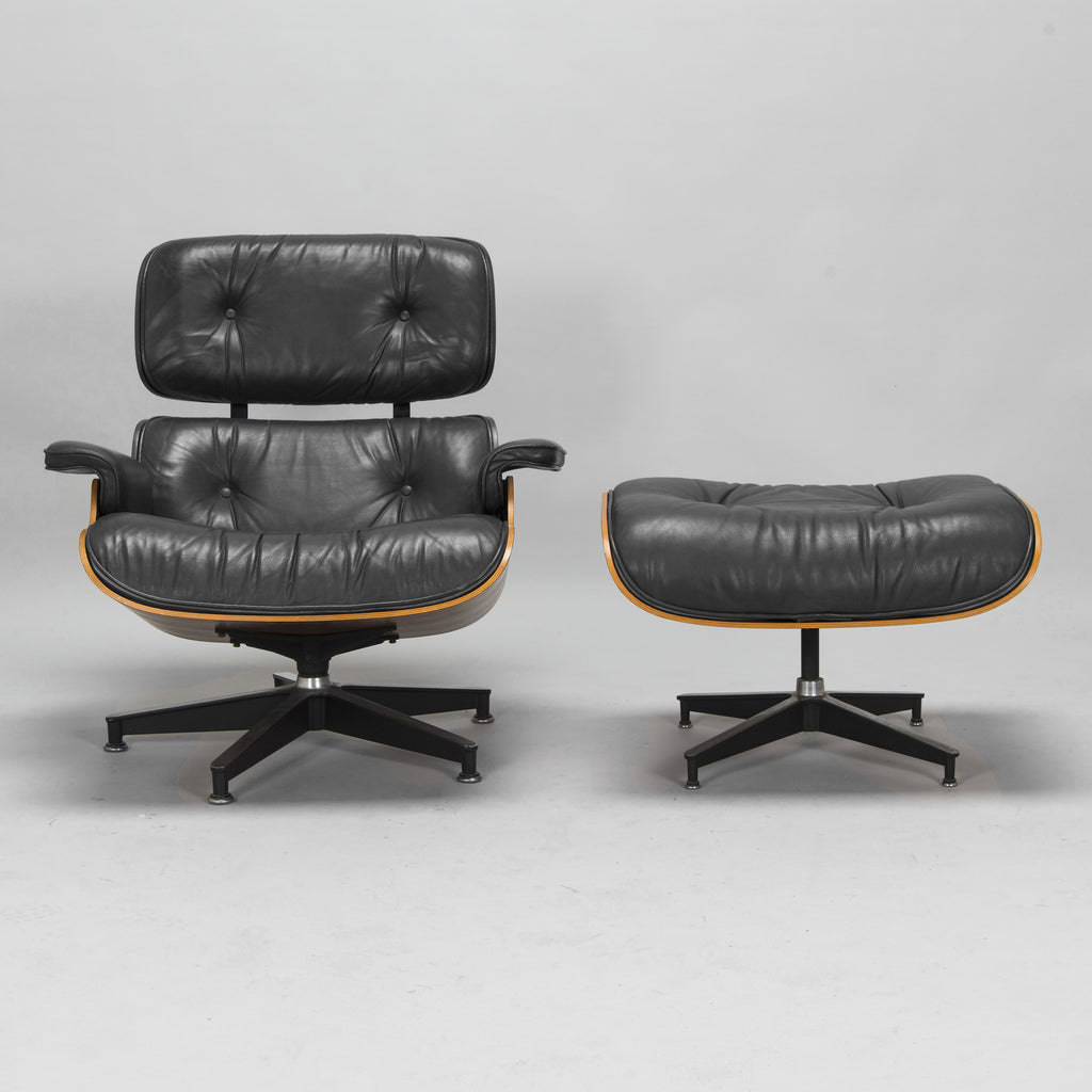 Charles & Ray Eames Lounge Chair and Ottoman for Herman Miller, 1980s