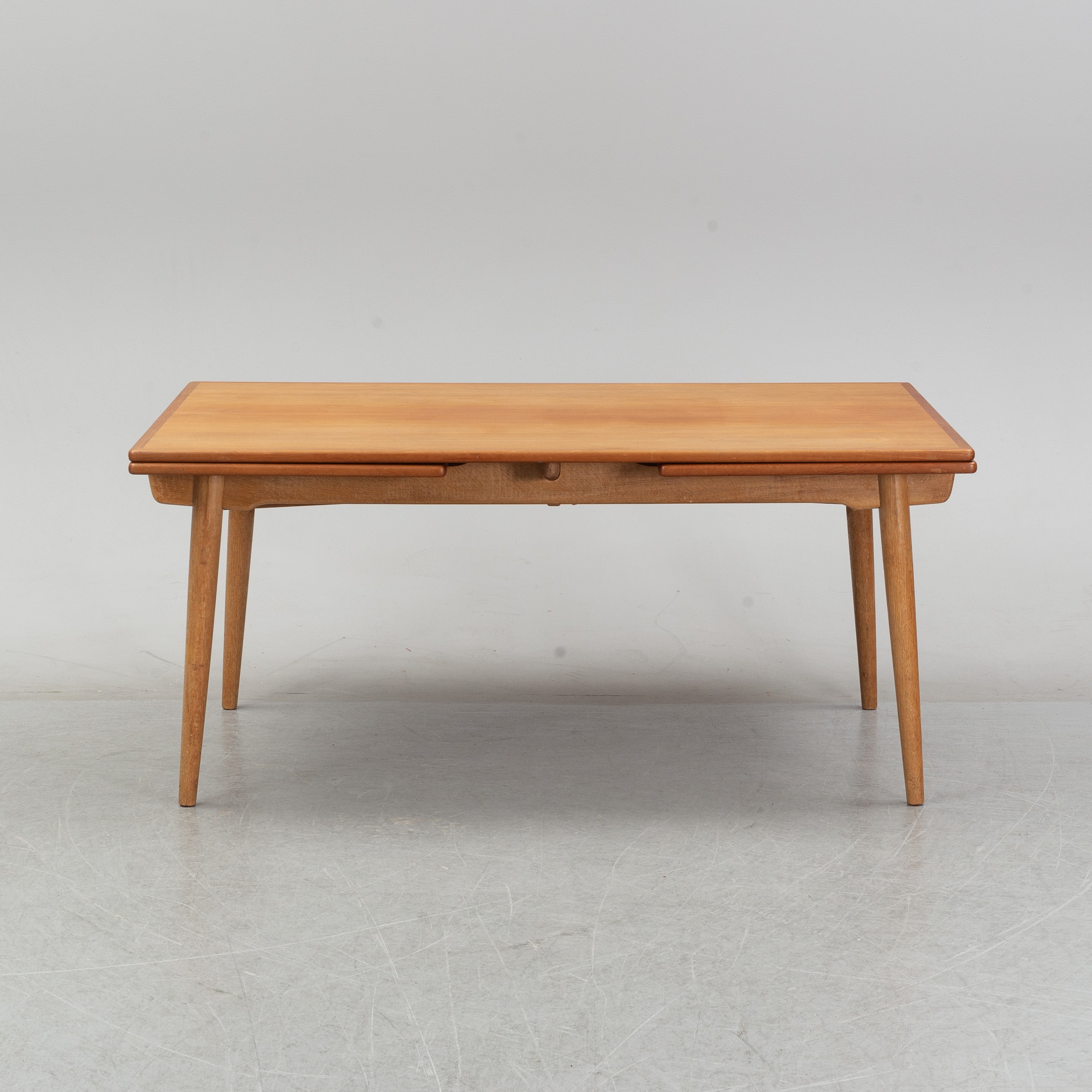 Hans J. Wegner W2 Dining Chairs and AT-312 Extension Table for C.M. Madsen & Andreas Tuck