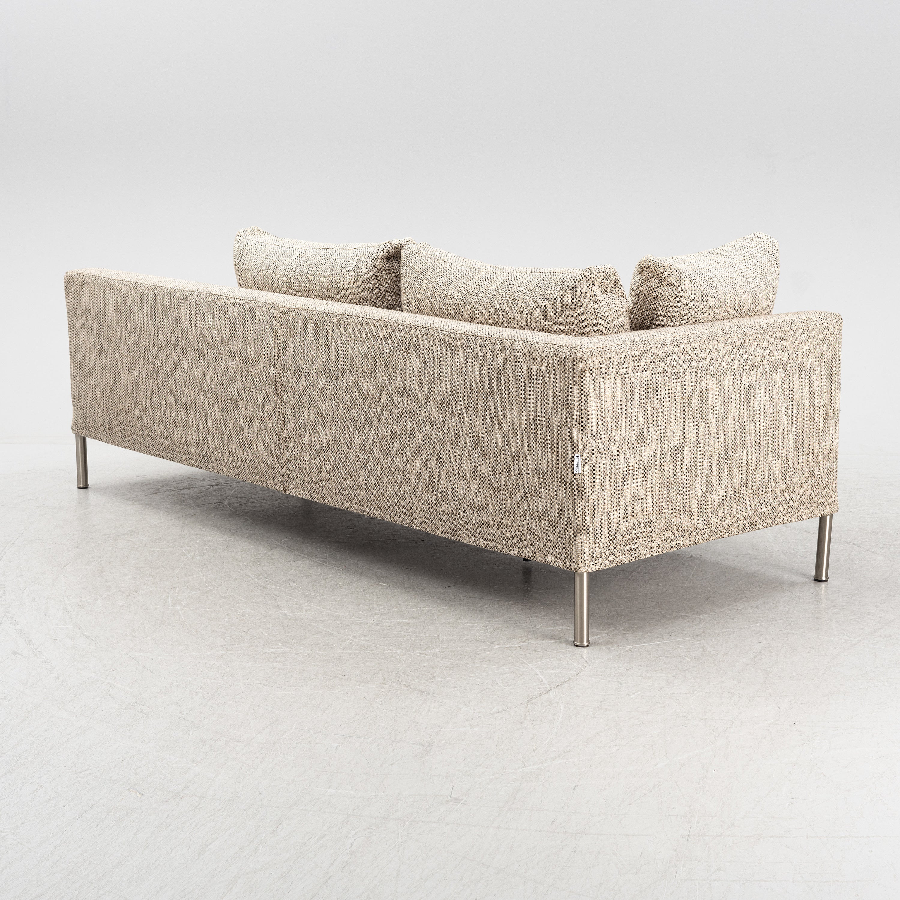 Frigerio Tiziano Three-Seat Sofa in Beige Fabric, Italy