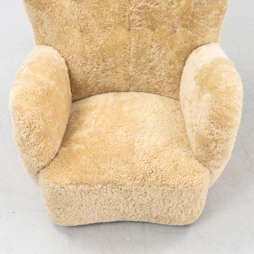 Danish 1940s Sheepskin Lounge Chair