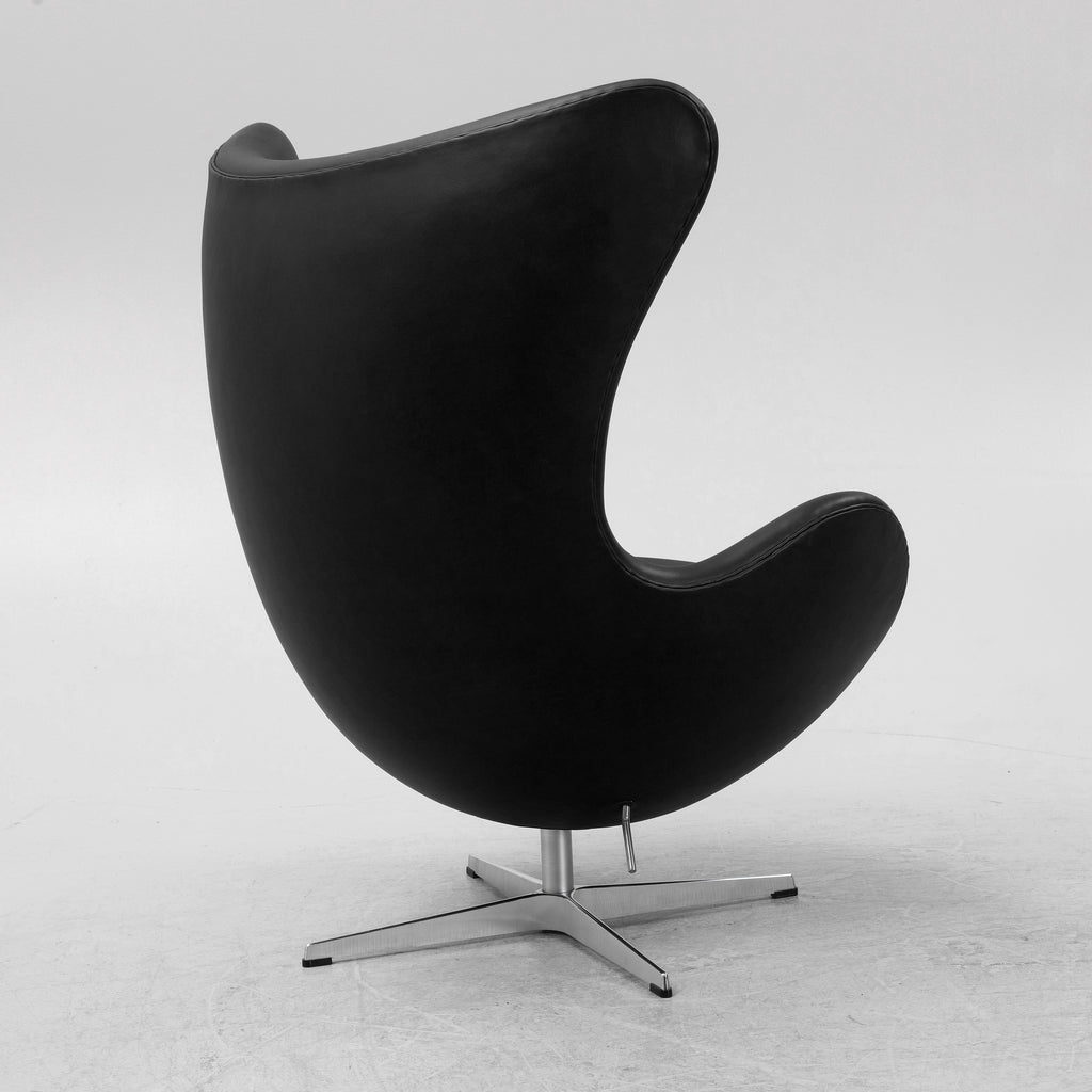 Arne Jacobsen Egg Chair for Fritz Hansen, Black Leather