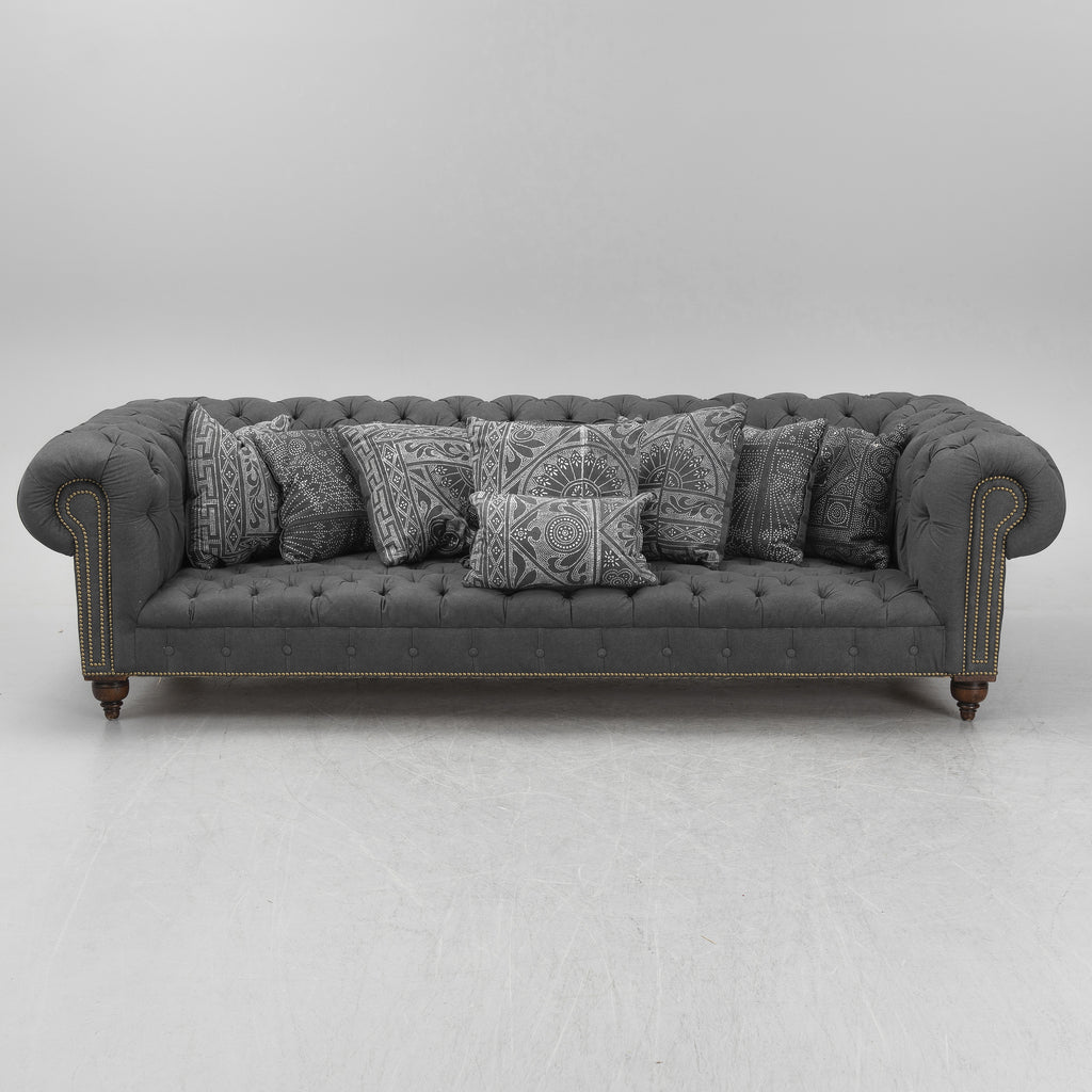 Ralph Lauren Home Chesterfield Sofa in Gray Denim 2018