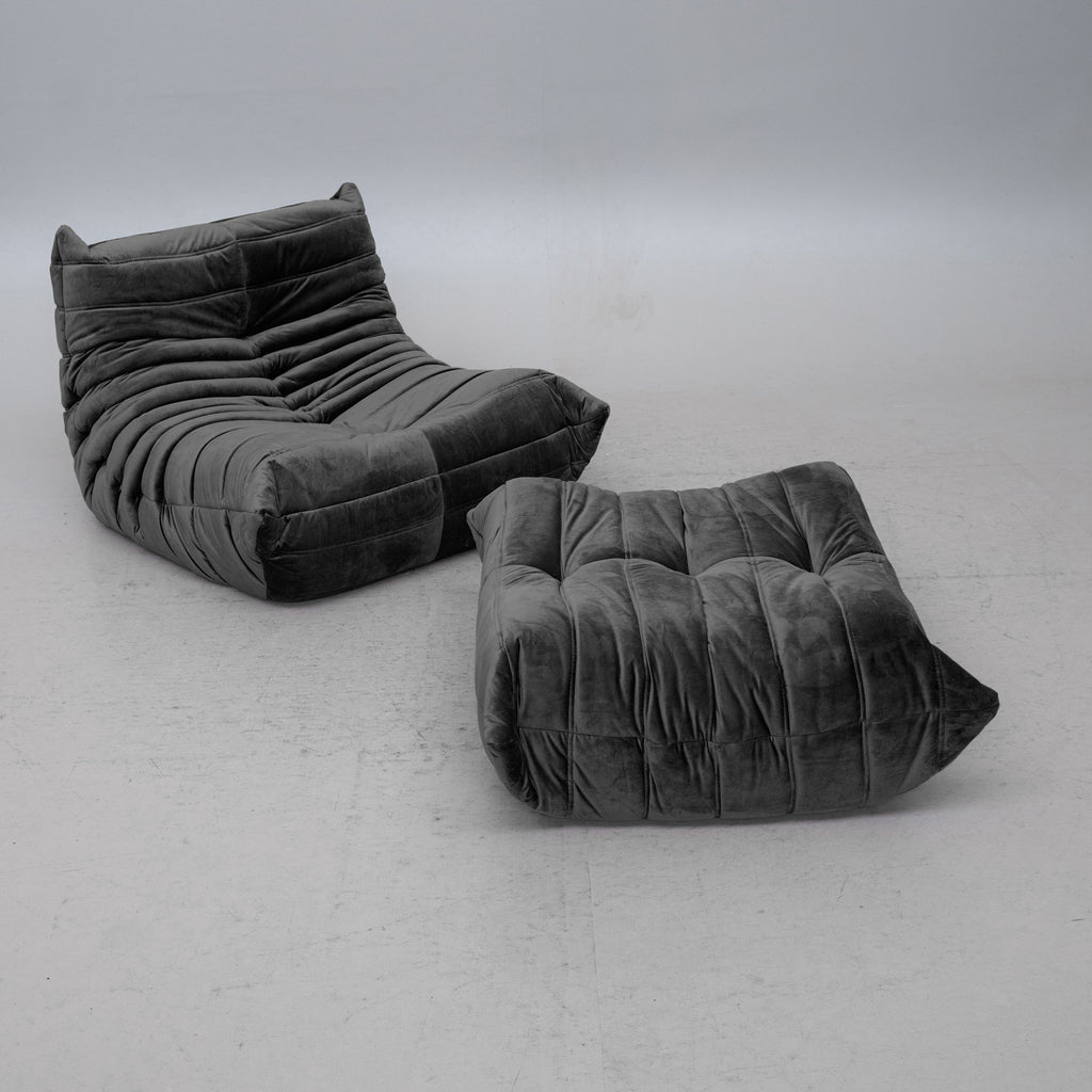 Michel Ducaroy Togo Lounge Chairs and Ottoman for Ligne Roset