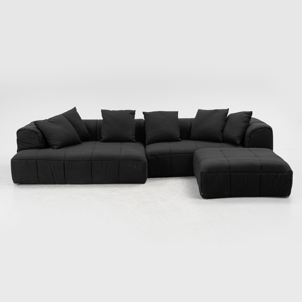 Cini Boeri Strips Modular Sofa & Ottoman for Arflex in Black
