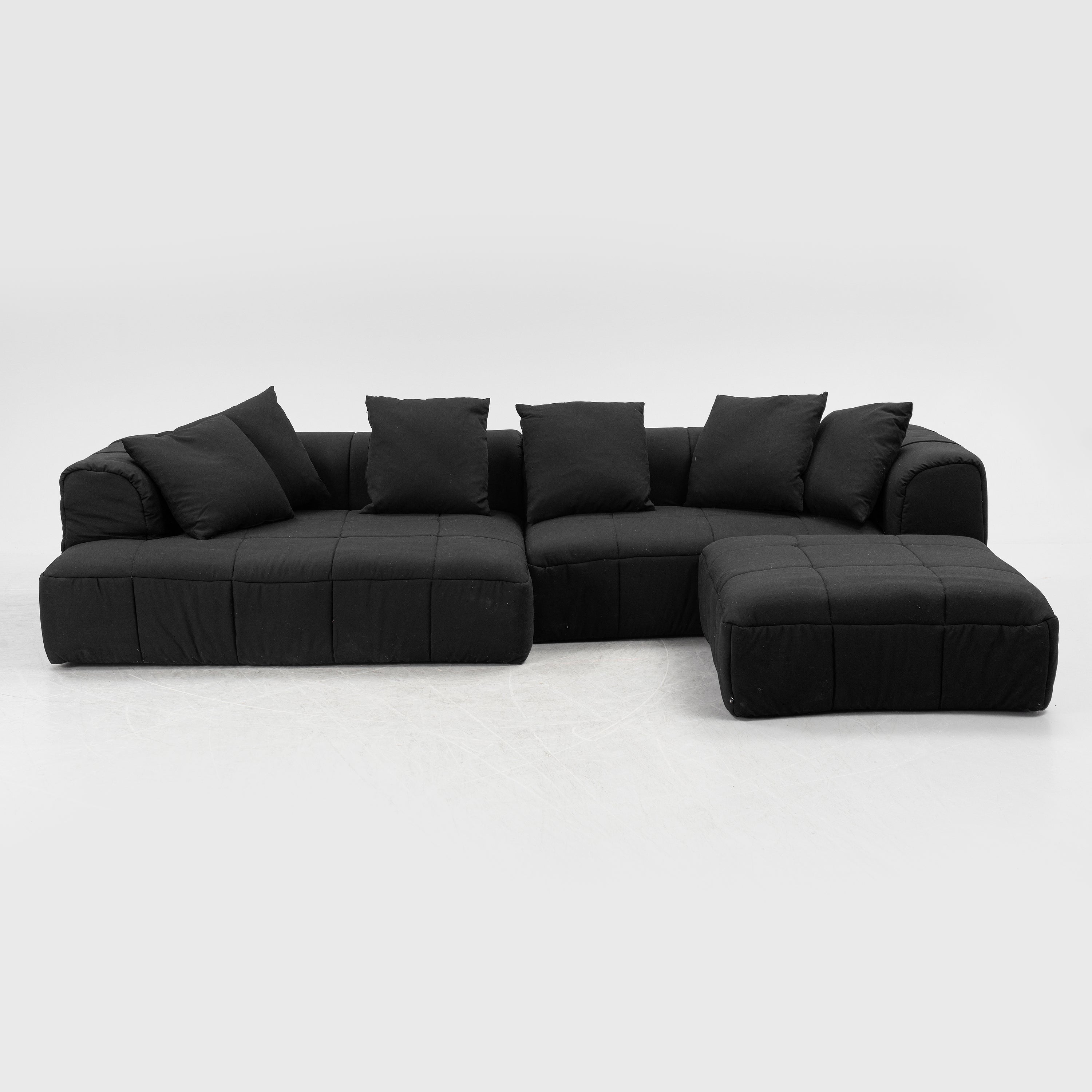 Cini Boeri Strips Modular Sofa & Ottoman for Arflex in Black