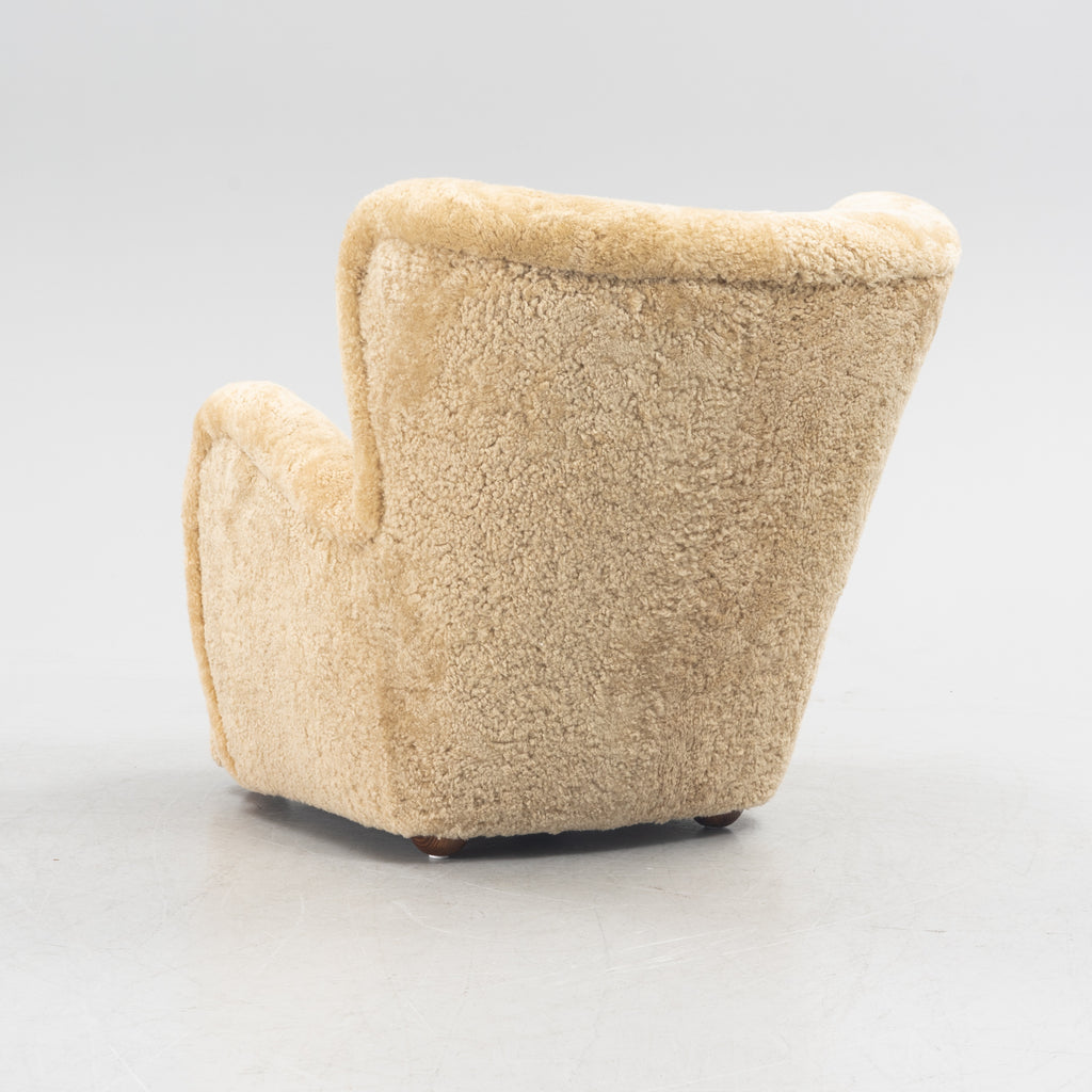 Danish 1940s Sheepskin Lounge Chair