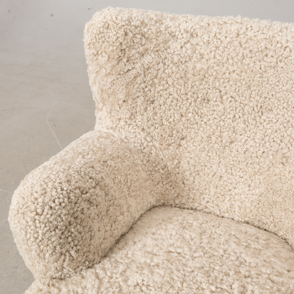 Ilmari Lappalainen Laila Sheepskin Armchairs for Asko, Pair