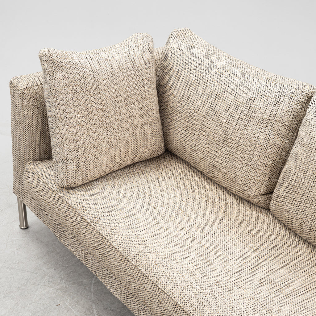 Frigerio Tiziano Three-Seat Sofa in Beige Fabric, Italy