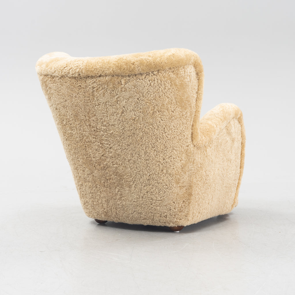Danish 1940s Sheepskin Lounge Chair