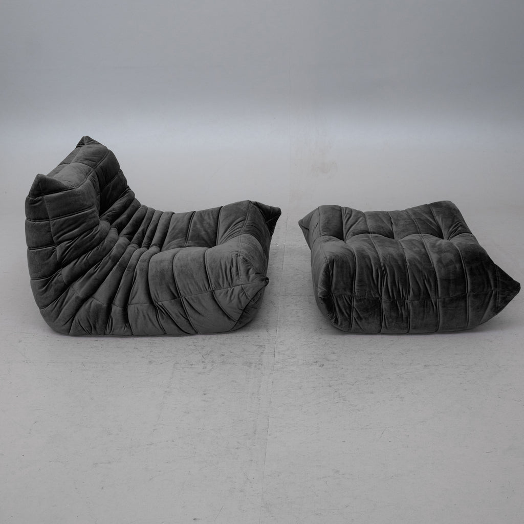 Michel Ducaroy Togo Lounge Chairs and Ottoman for Ligne Roset