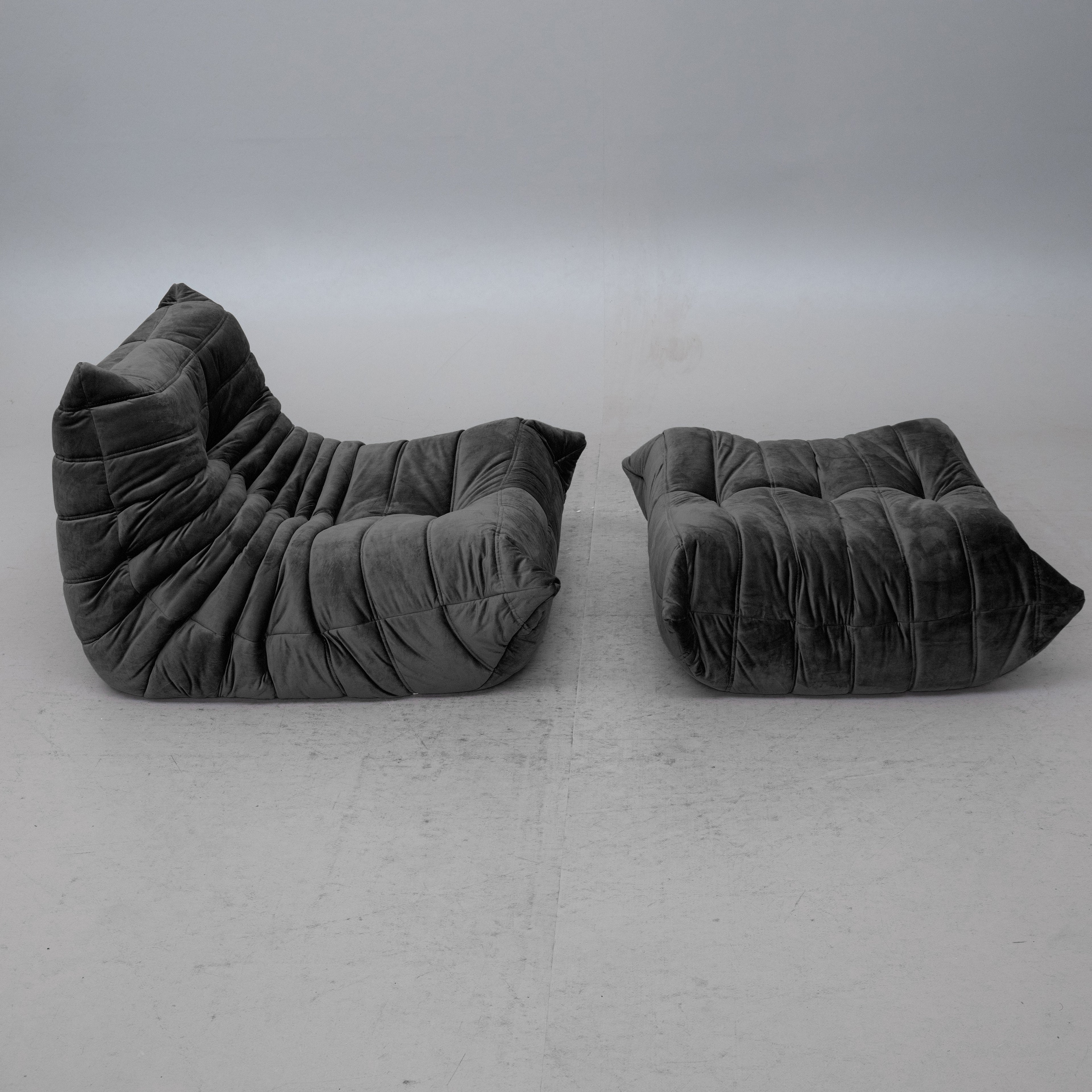 Michel Ducaroy Togo Lounge Chairs and Ottoman for Ligne Roset