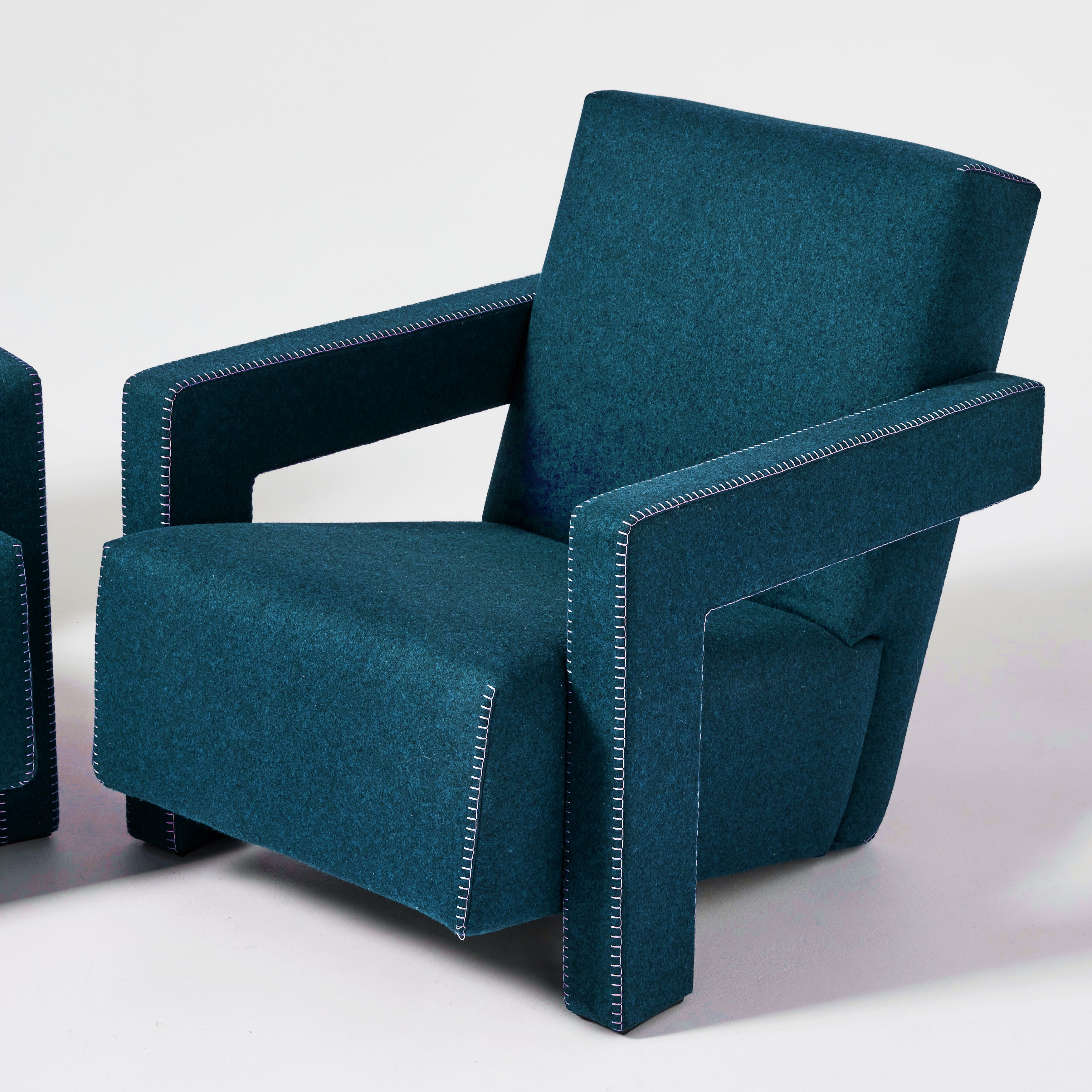 Gerrit Rietveld Utrecht Armchairs Model 637 for Cassina, Pair