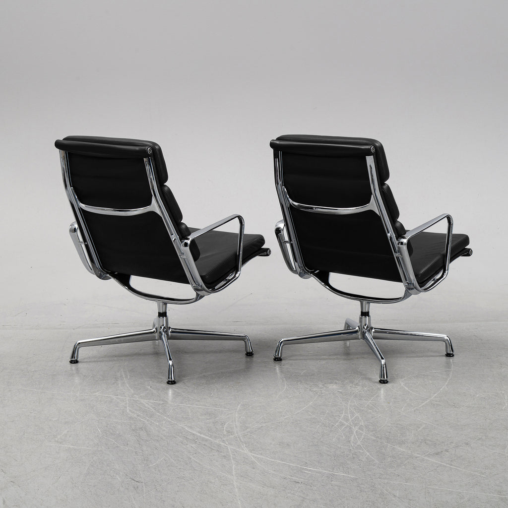 Eames EA216 Soft Pad Lounge Chairs by Charles & Ray Eames for Vitra, Pair